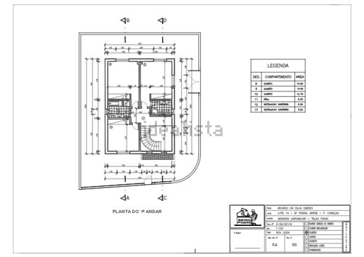 小楼房或独栋别墅出售在Rua Pinheirinho - 平面图