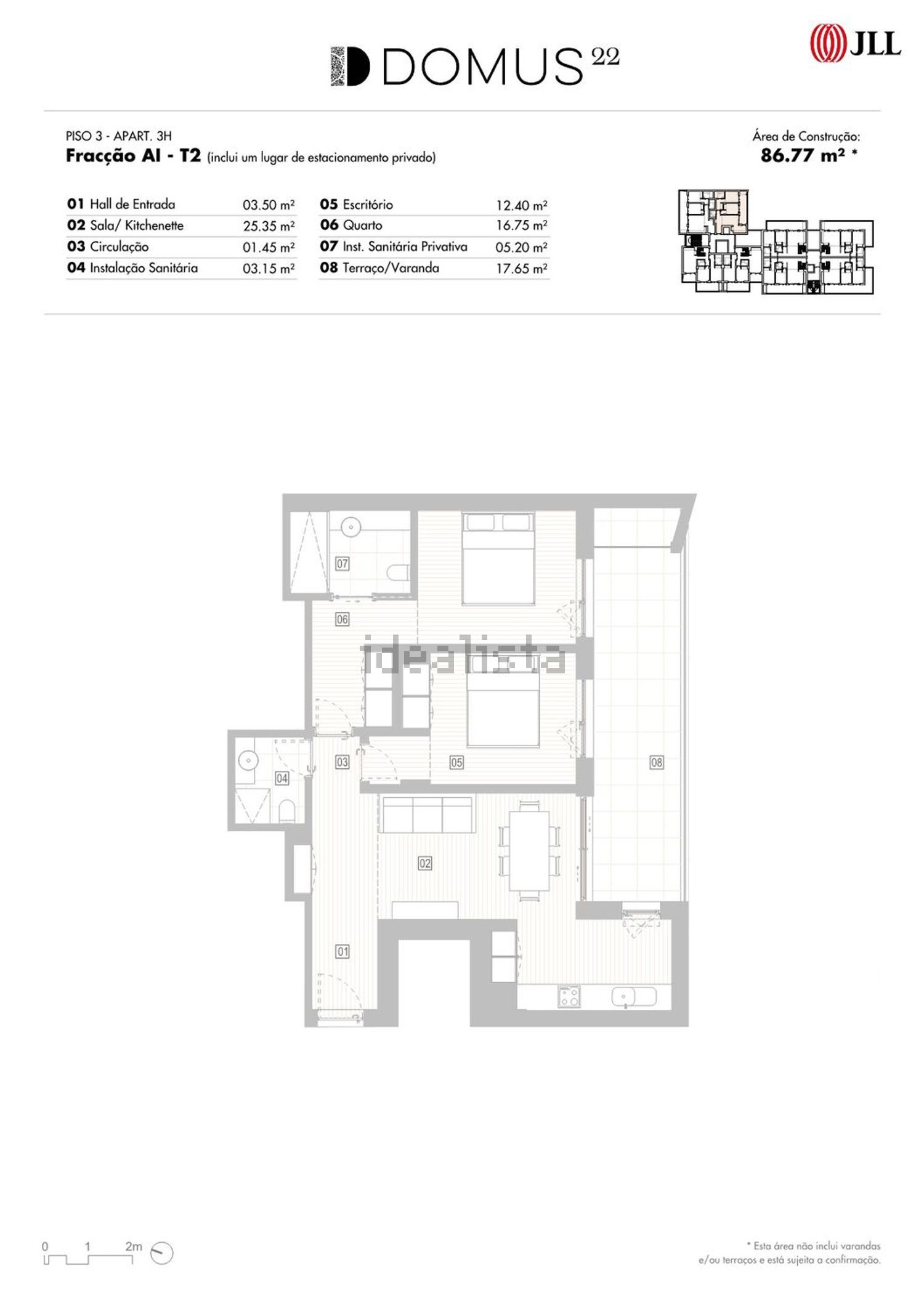 公寓 t2出售在Rua Regimento de Infantaria 2, 3 - 平面图