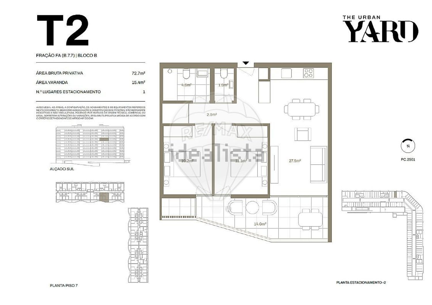 公寓 t2出售在Alameda Jardins da Arrábida - 平面图
