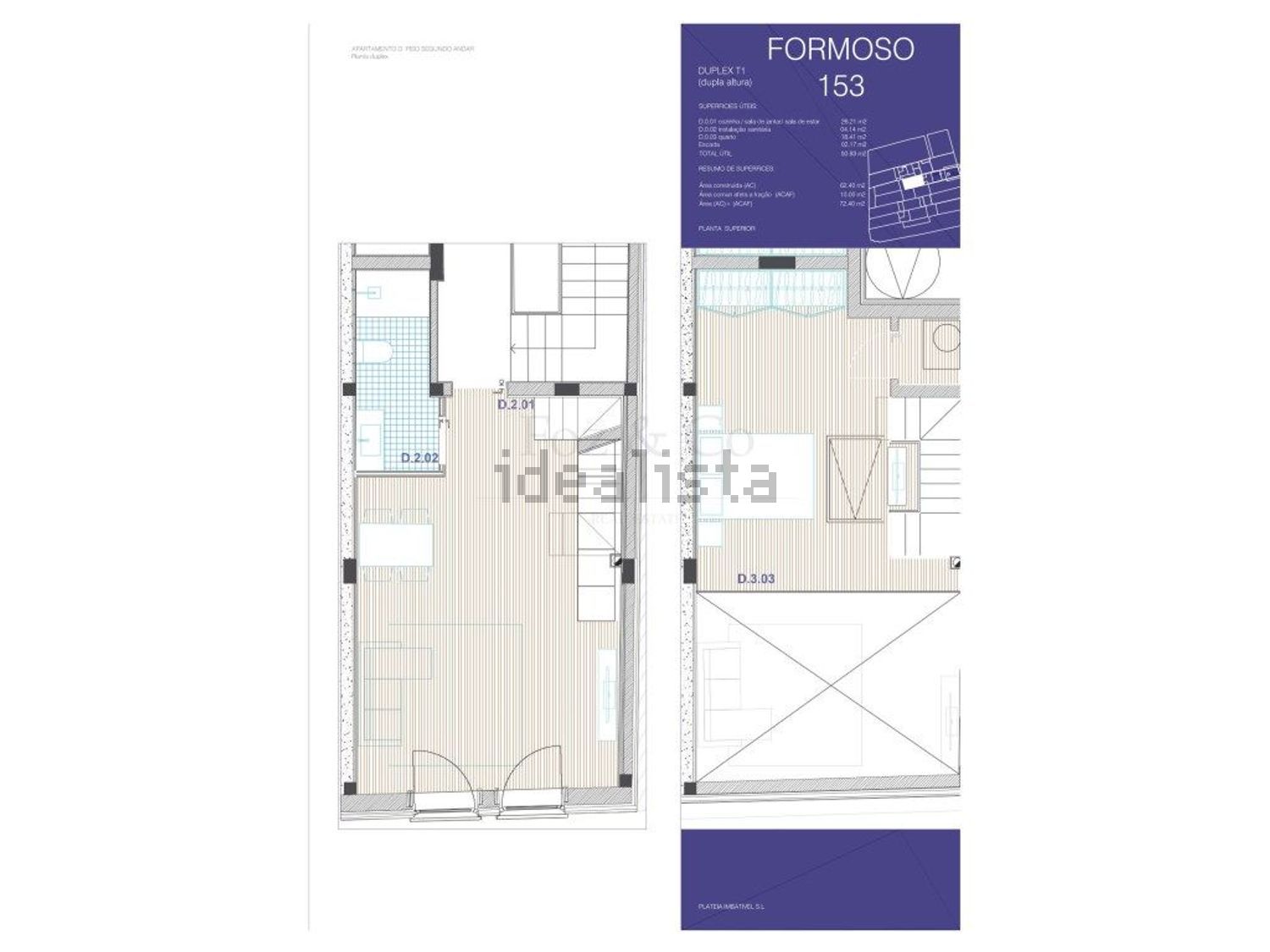 公寓 t1出售在Rua de Vale Formoso, 153 - 平面图