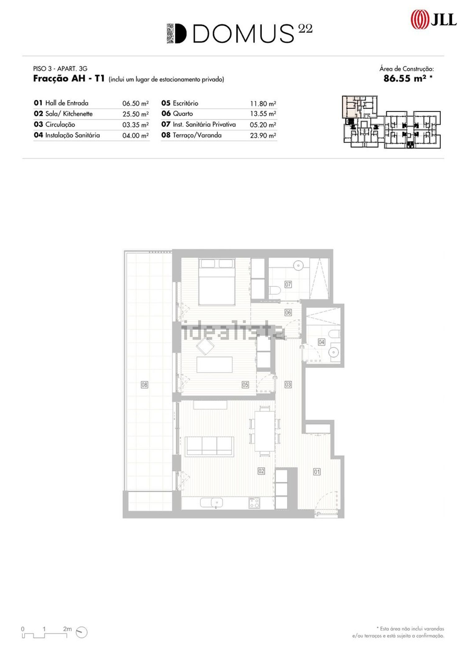 公寓 t2出售在Rua Regimento de Infantaria 2, 3 - 平面图
