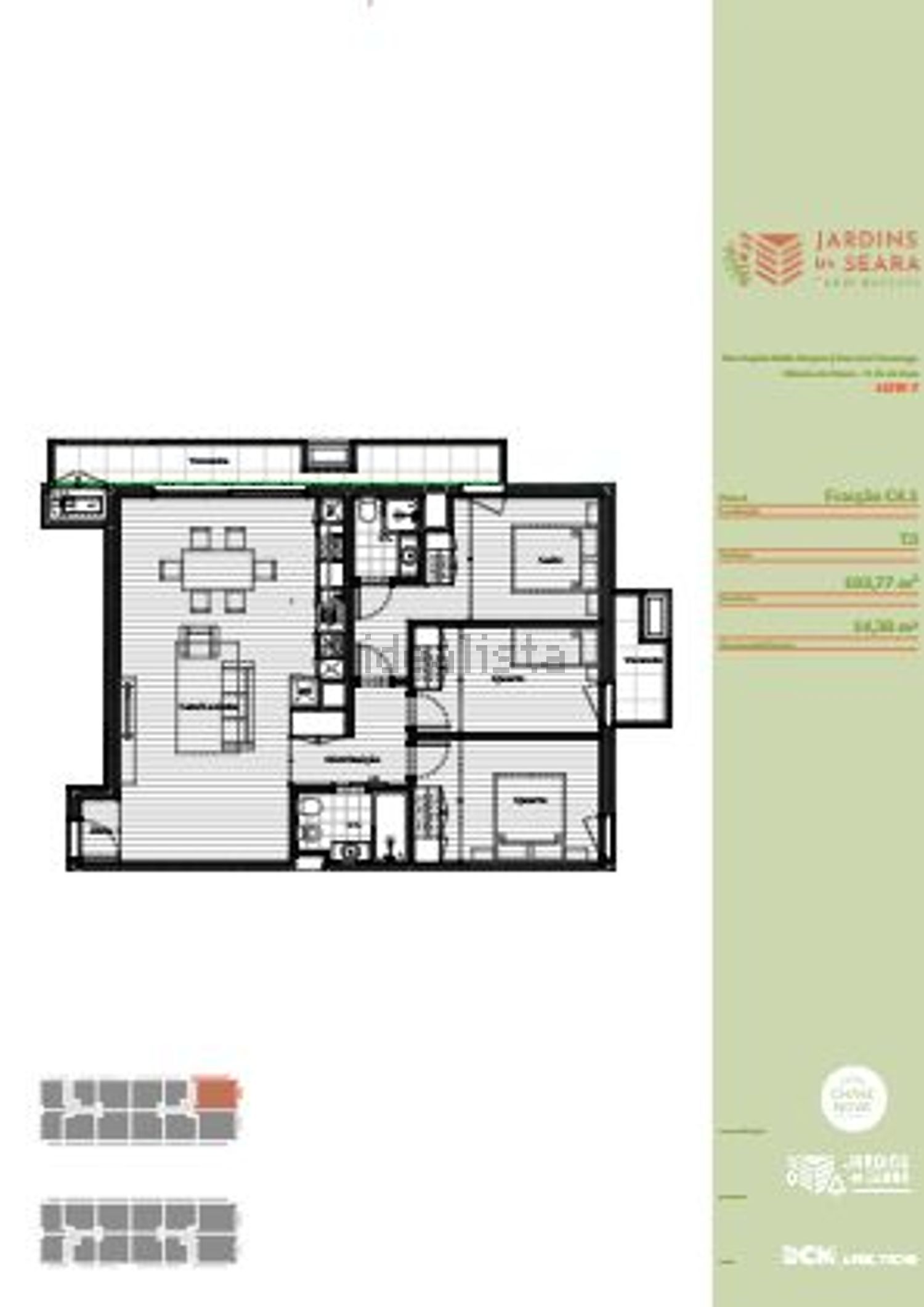 公寓 t3出售在Rua José Saramago - 平面图