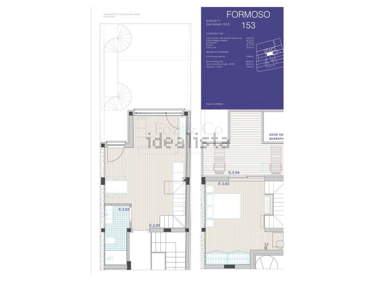 公寓 t1出售在Rua de Vale Formoso, 153 - 平面图