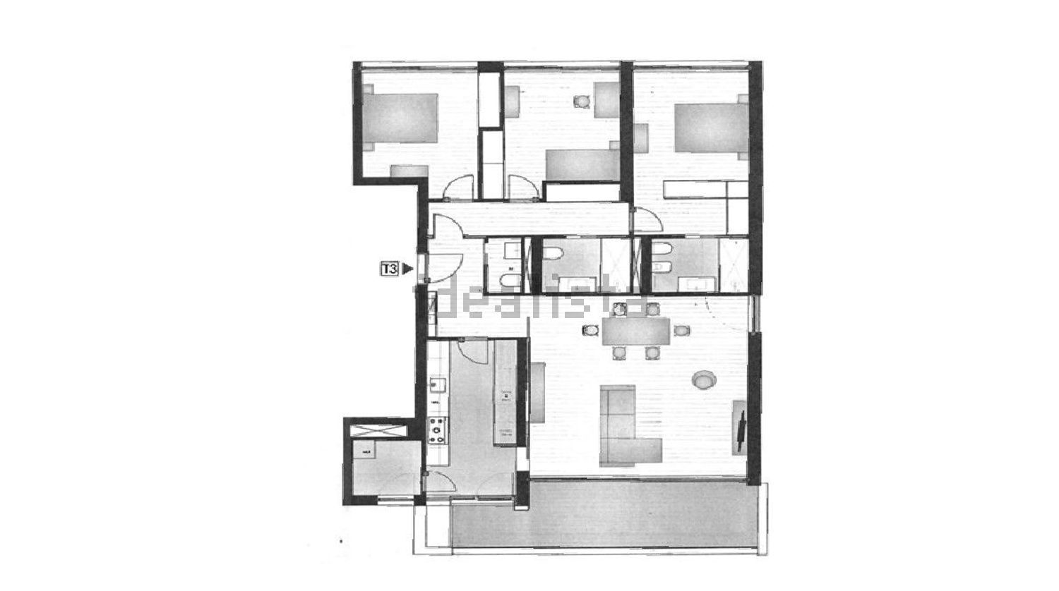 公寓 t3出售在 Centro de Senhora da Hora - 平面图