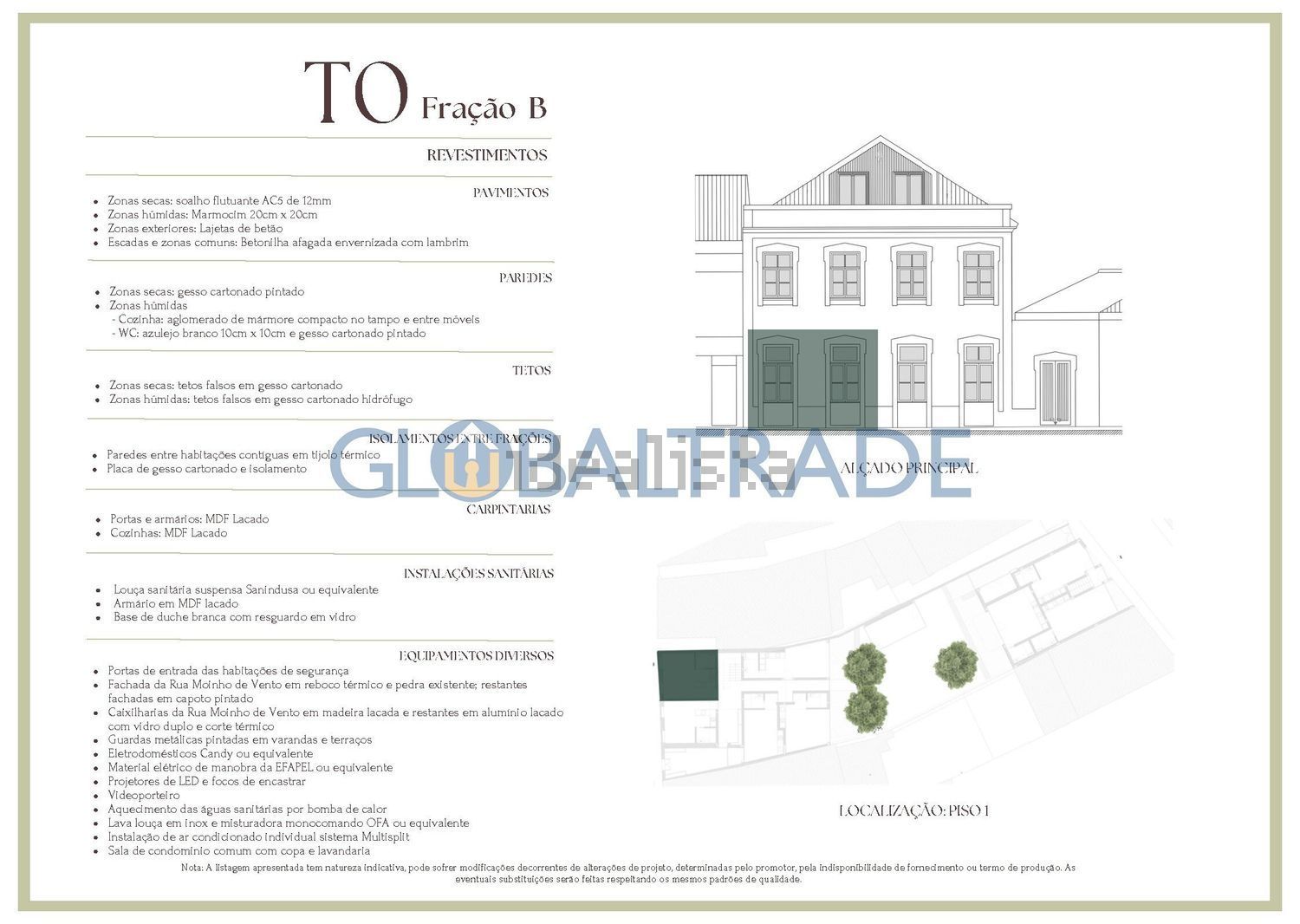 T0（单人公寓）出售在 Centro Histórico de Leça - 平面图