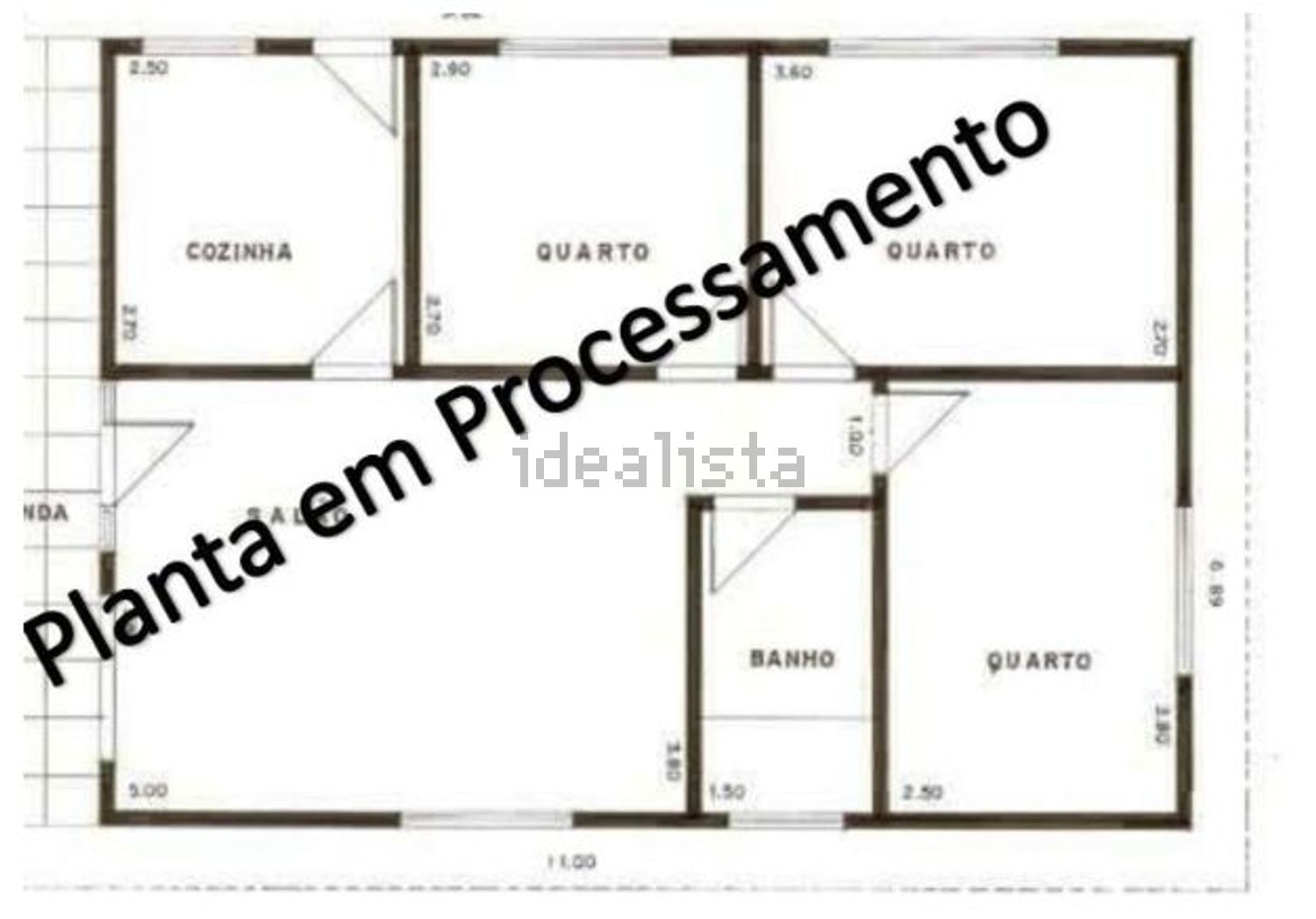 公寓 t2出售在Rua Barão de Joane - 平面图