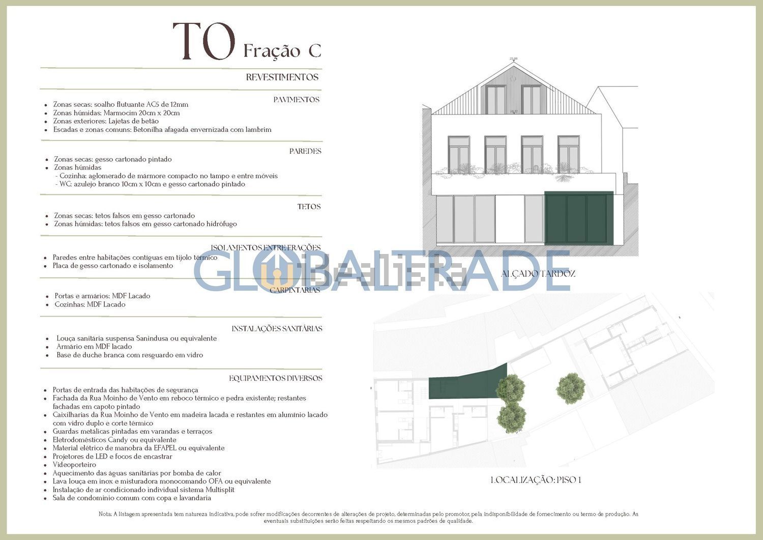 T0（单人公寓）出售在 Centro Histórico de Leça - 平面图