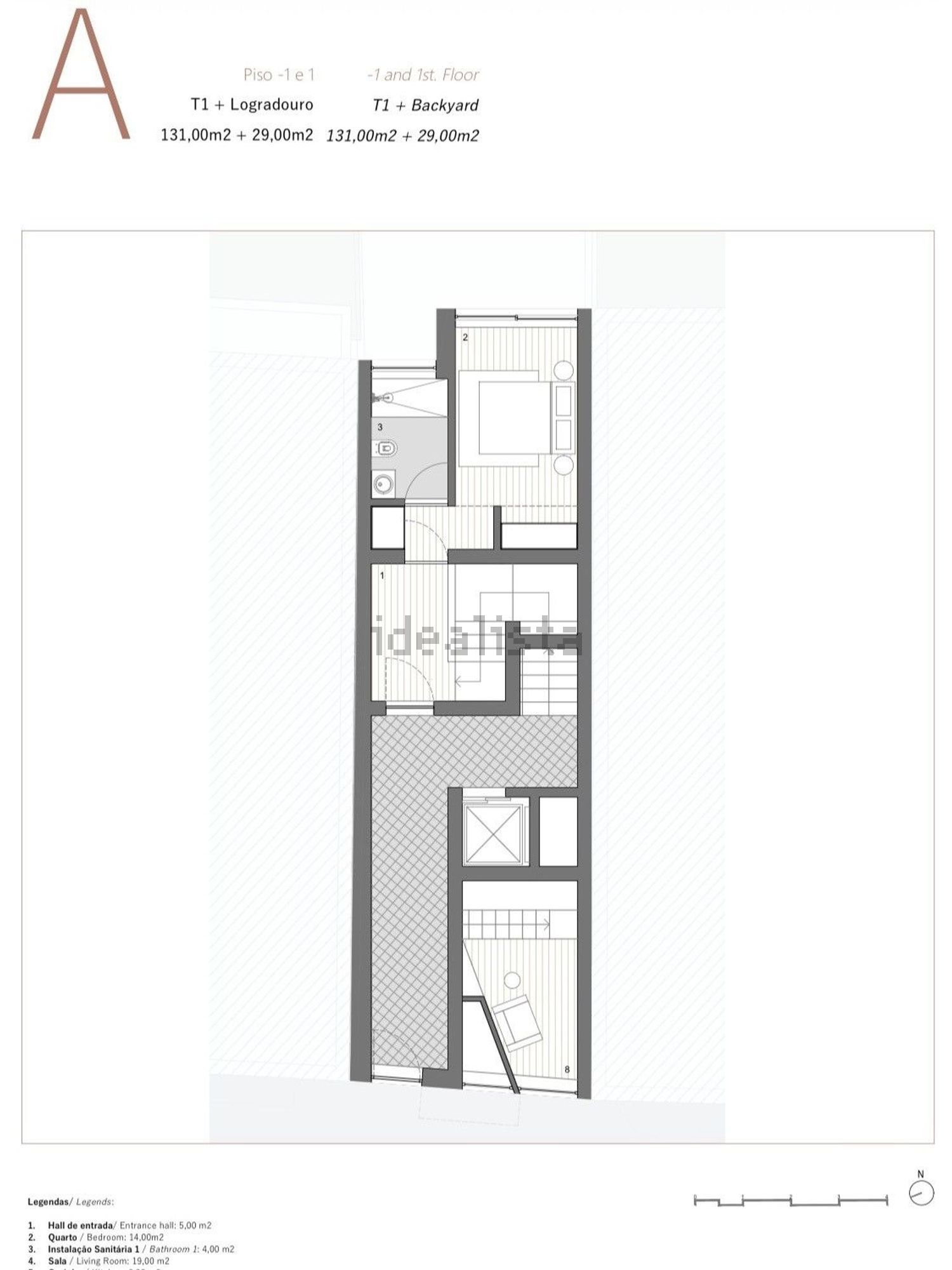 公寓 t1出售在Rua da Alegria, 836 - 平面图