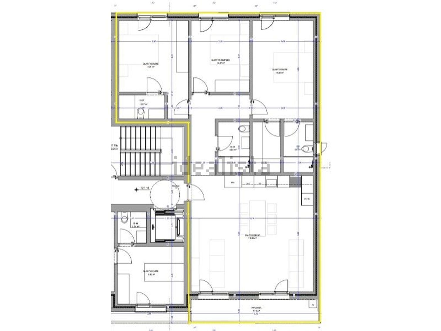 公寓 t3出售在 Porta Nova - Colinas da Boavista - 平面图