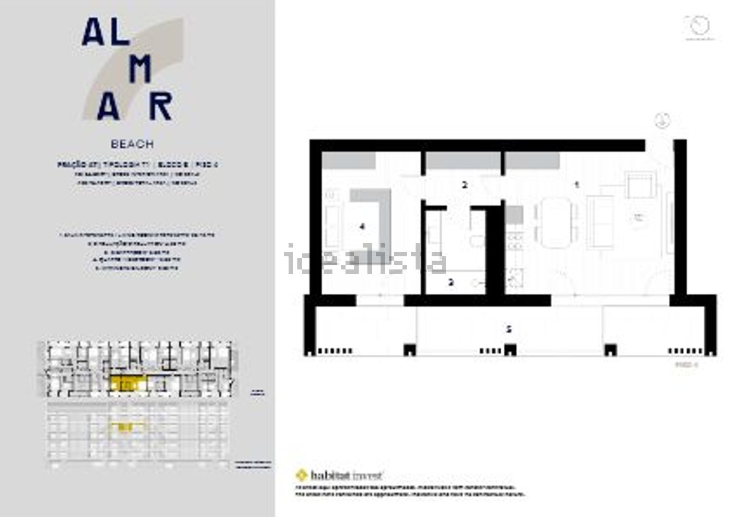 公寓 t3出售在Alameda de Guerra Junqueiro s/n - 平面图