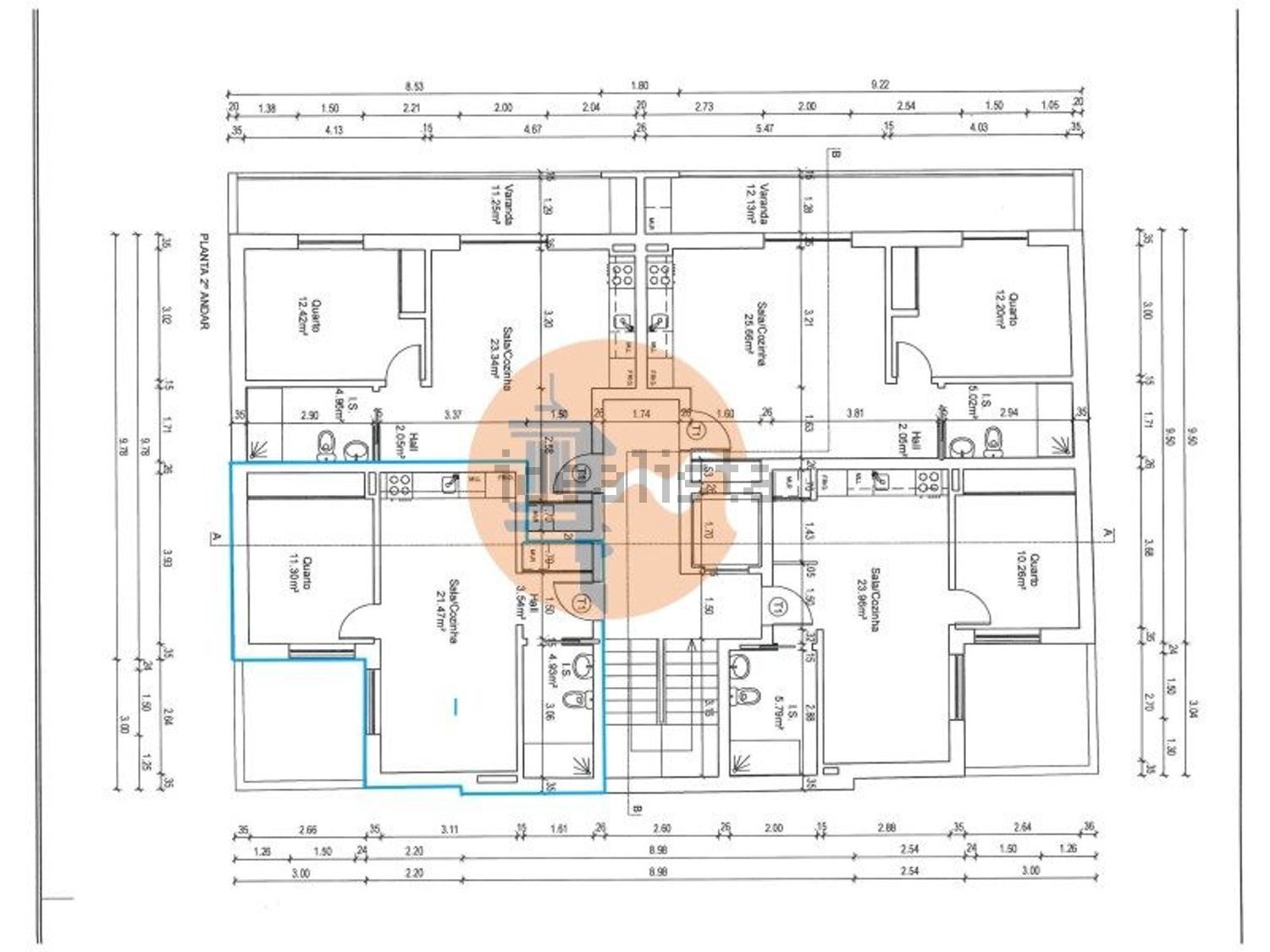 公寓 t1出售在 Vila Real de Santo António - 平面图
