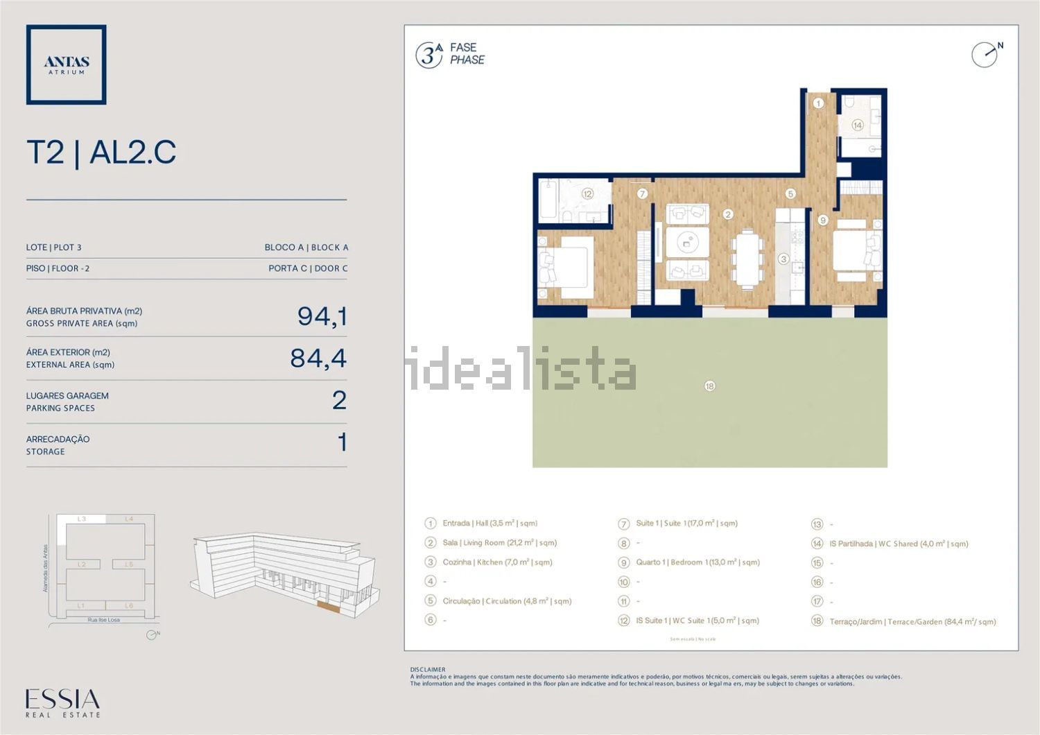 公寓 t2出售在Alameda das Antas s/n - 平面图