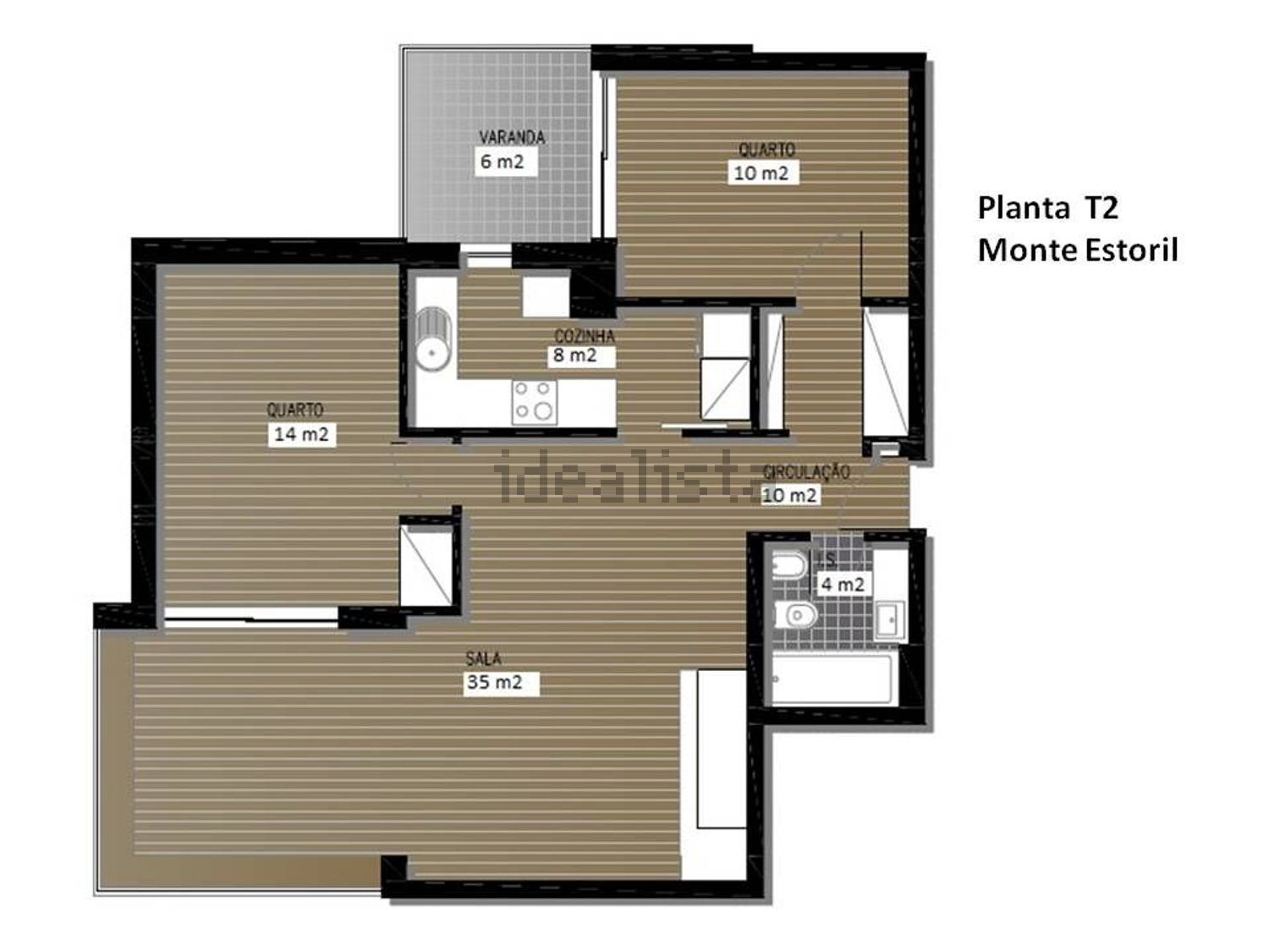 出租公寓 t2在 Monte Estoril - 平面图
