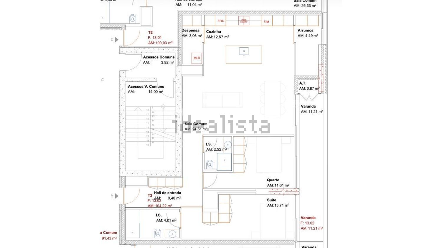 公寓 t2出售在Avenida das Congostas s/n - 平面图