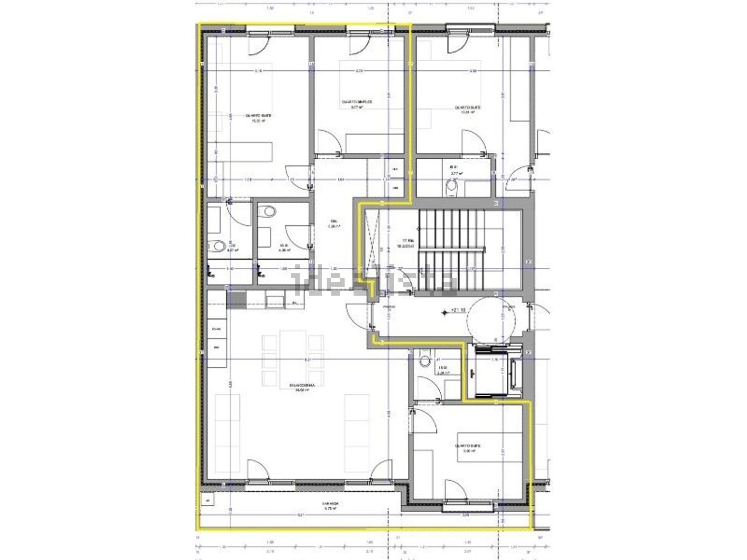 公寓 t3出售在 Porta Nova - Colinas da Boavista - 平面图