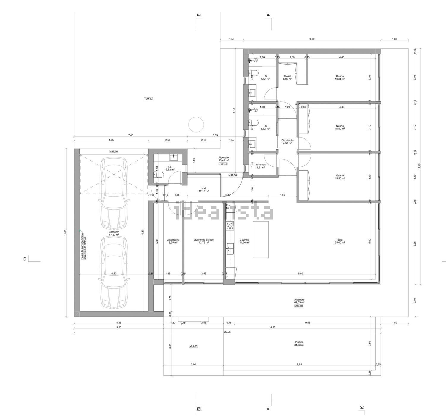 小楼房或独栋别墅出售在Rua das Figueiras, 58 - 平面图