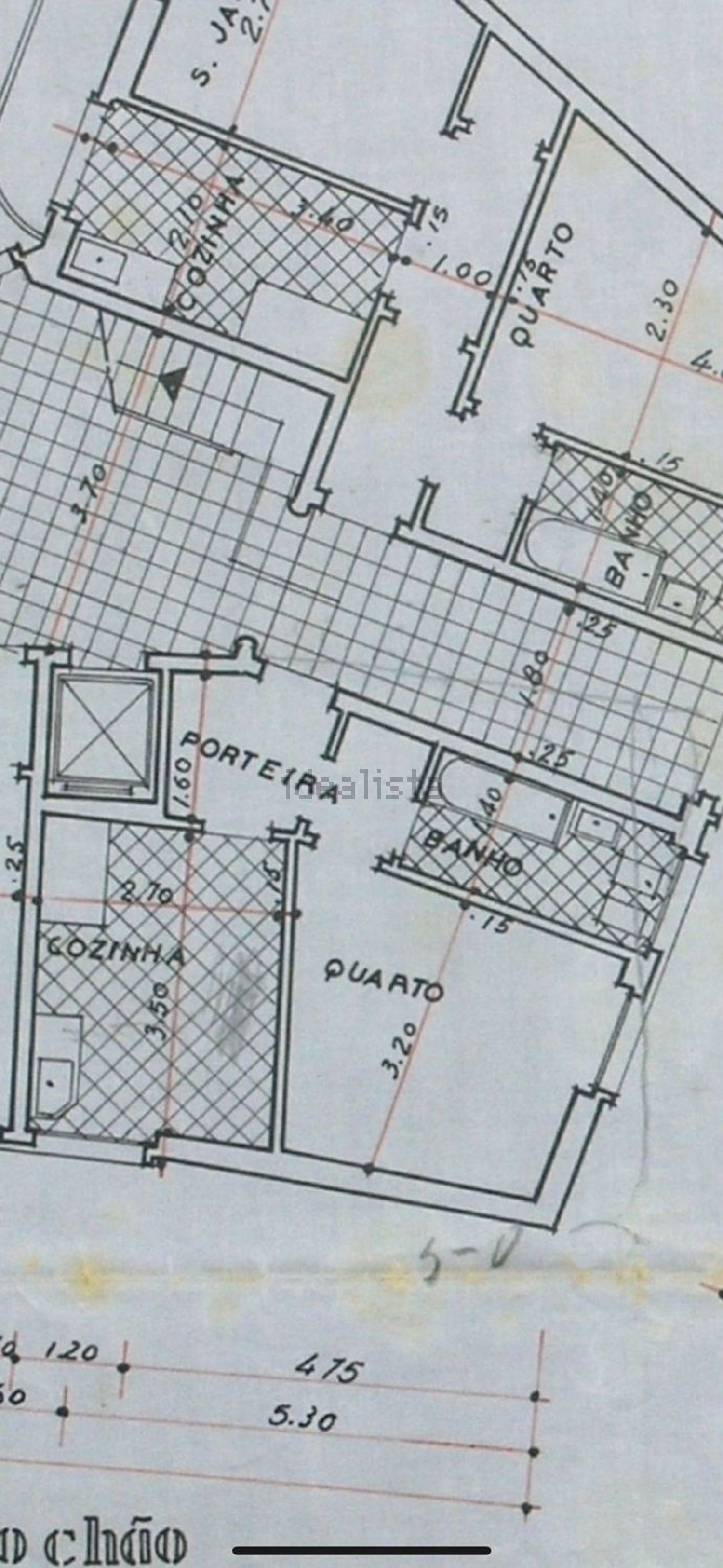 T0（单人公寓）出售在 Parada Alto de São João, 8 - 平面图