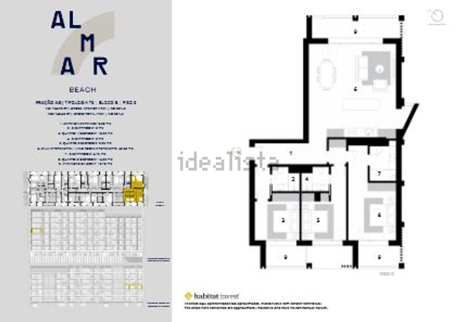 公寓 t3出售在Alameda de Guerra Junqueiro s/n - 平面图