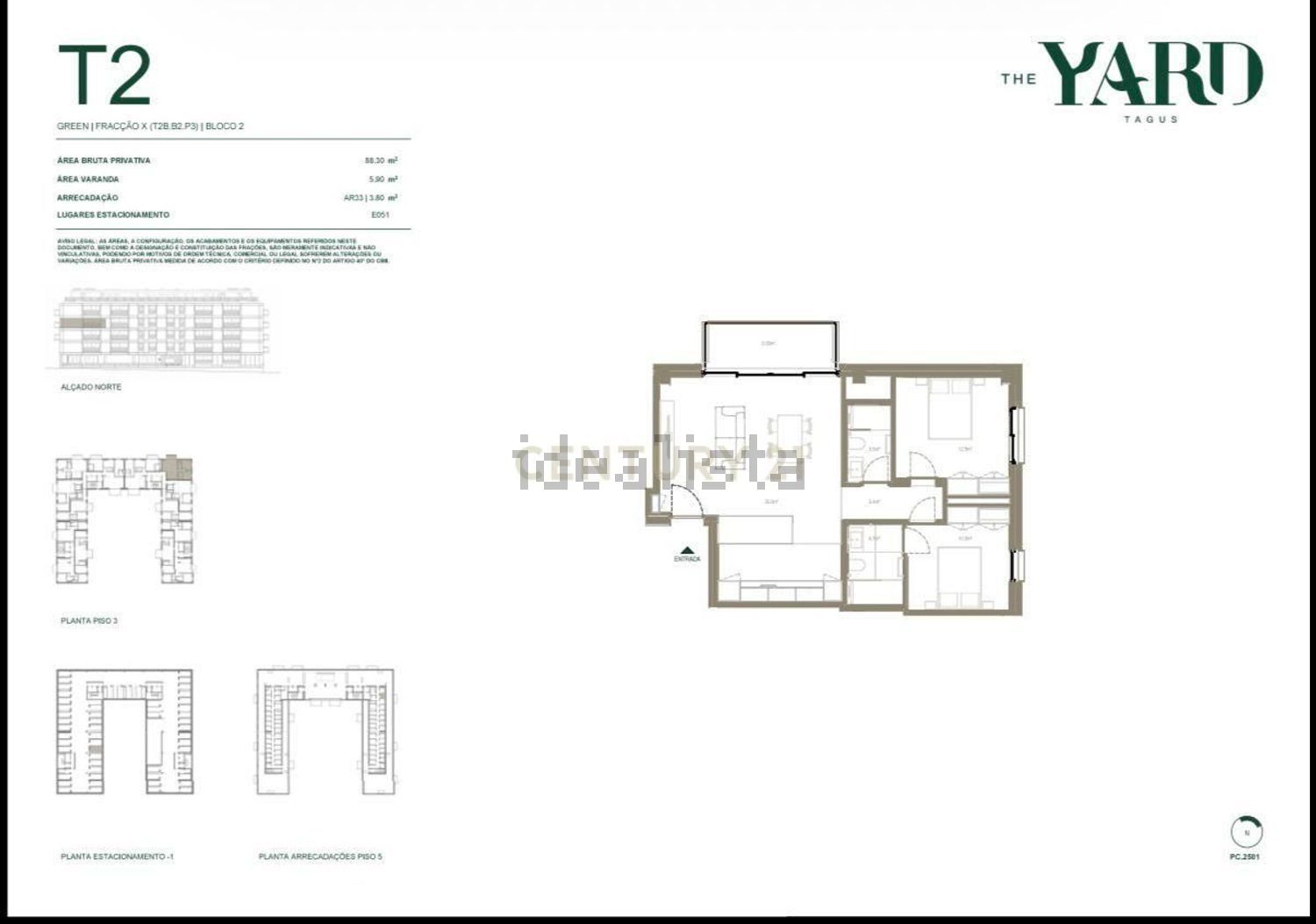 公寓 t2出售在Estrada de Asfamil e Ligeiras, 87 - 平面图