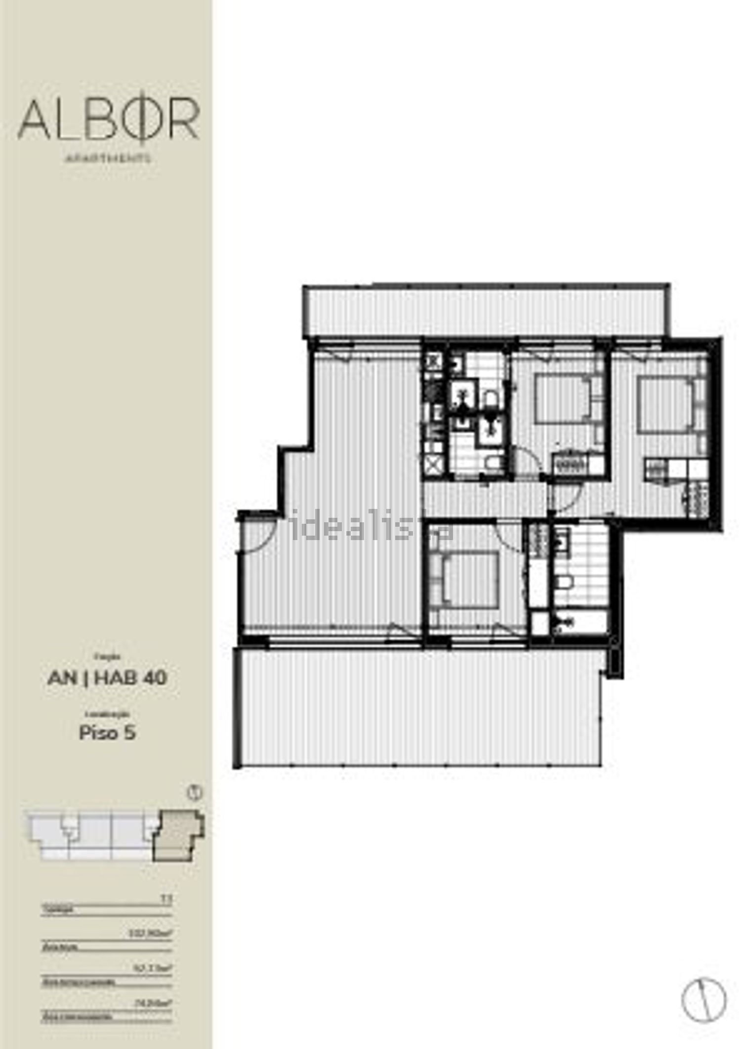 公寓 t3出售在Rua António Sampaio s/n - 平面图