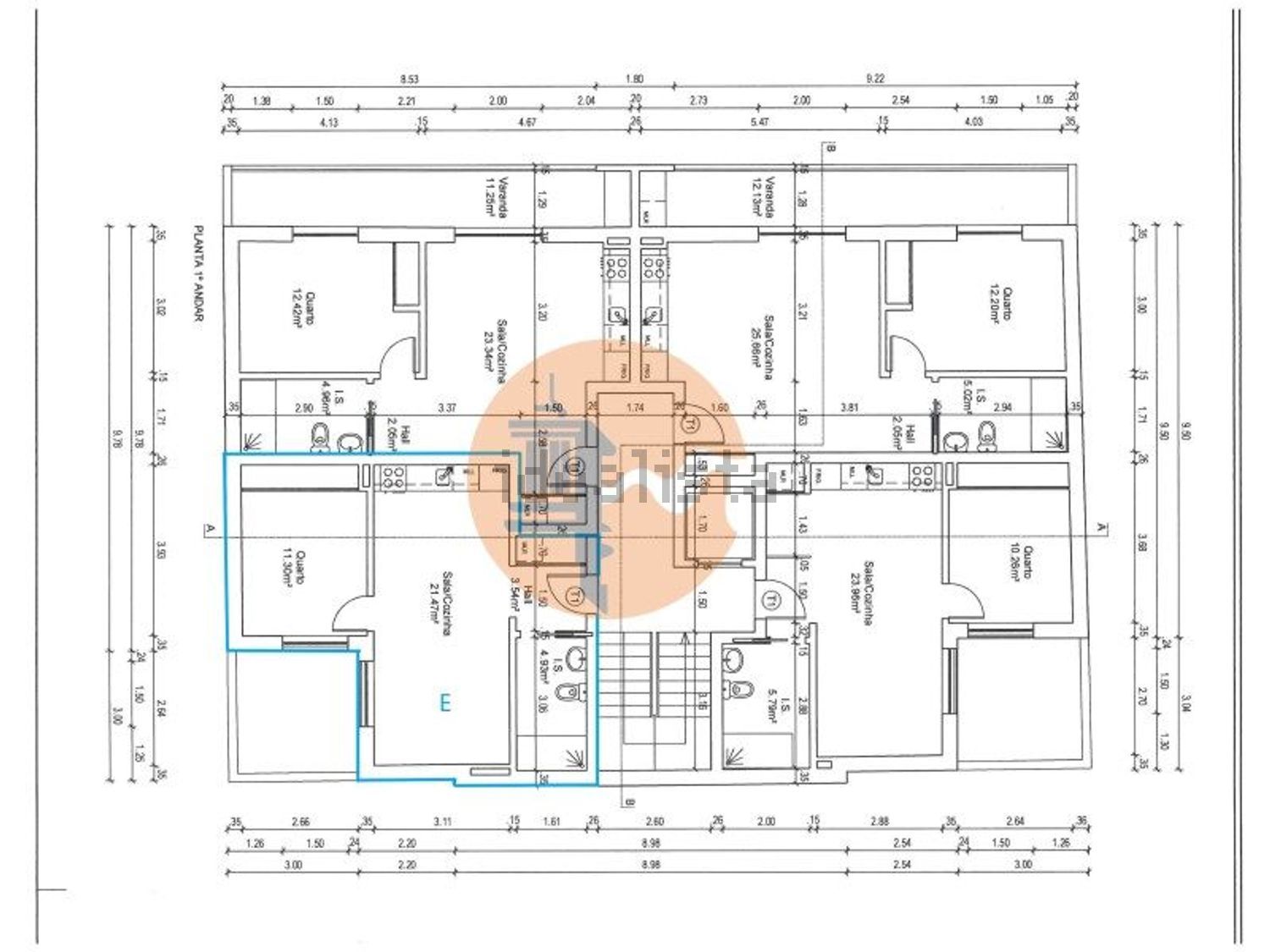 公寓 t1出售在 Vila Real de Santo António - 平面图