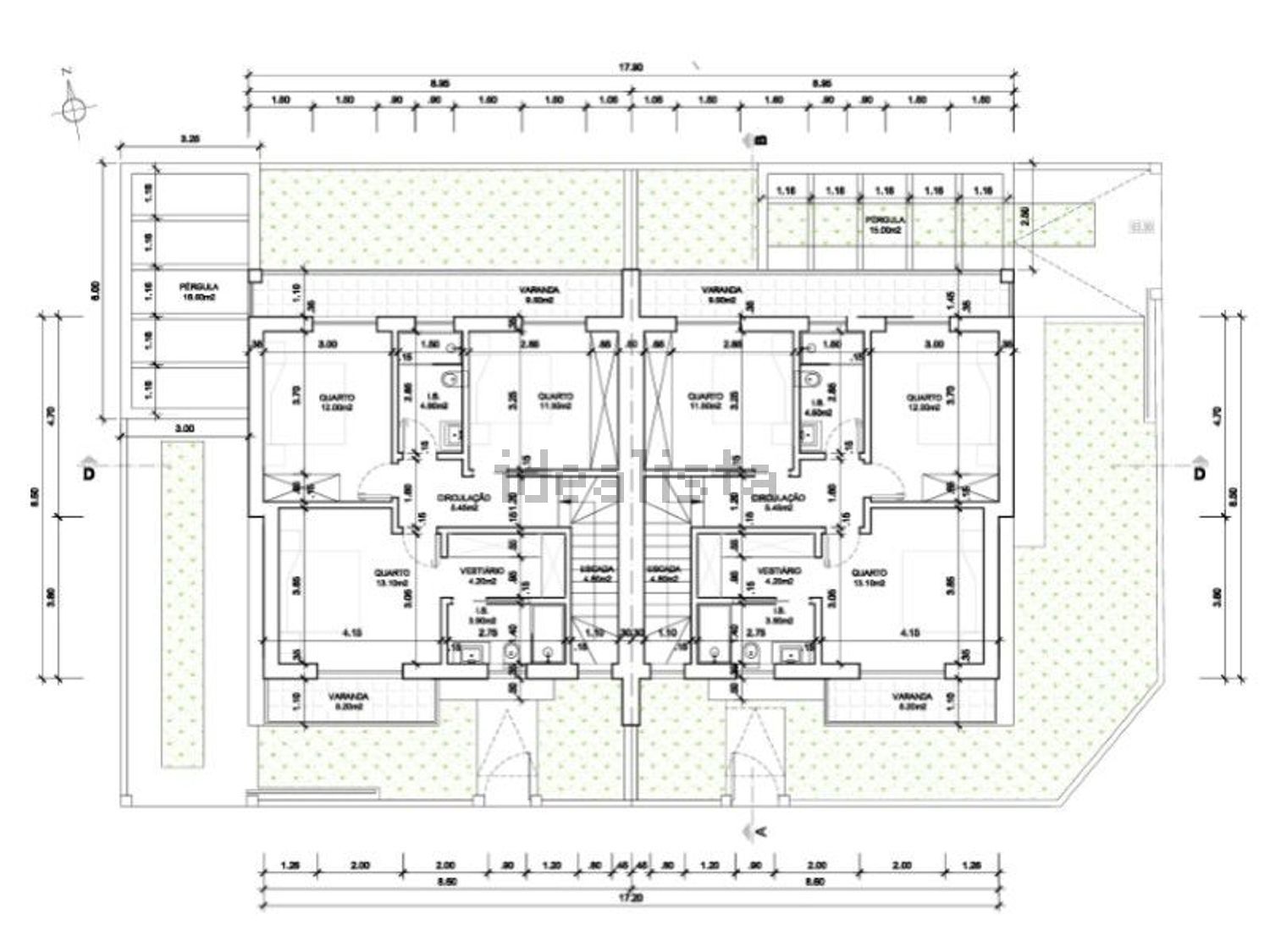 双拼别墅出售在 Quinta das Laranjeiras - 平面图