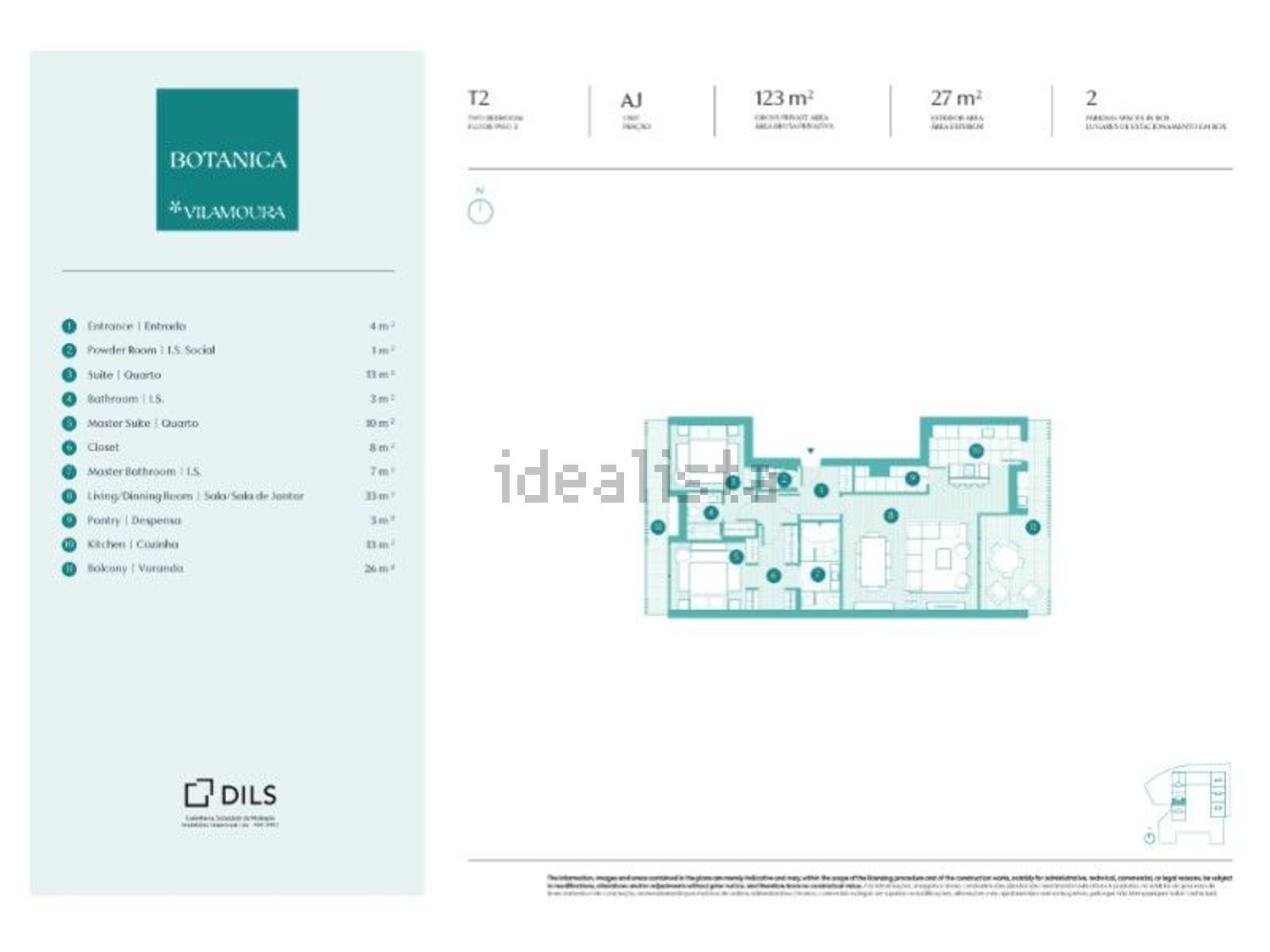 公寓 t2出售在Estrada de Quarteira s/n - 平面图