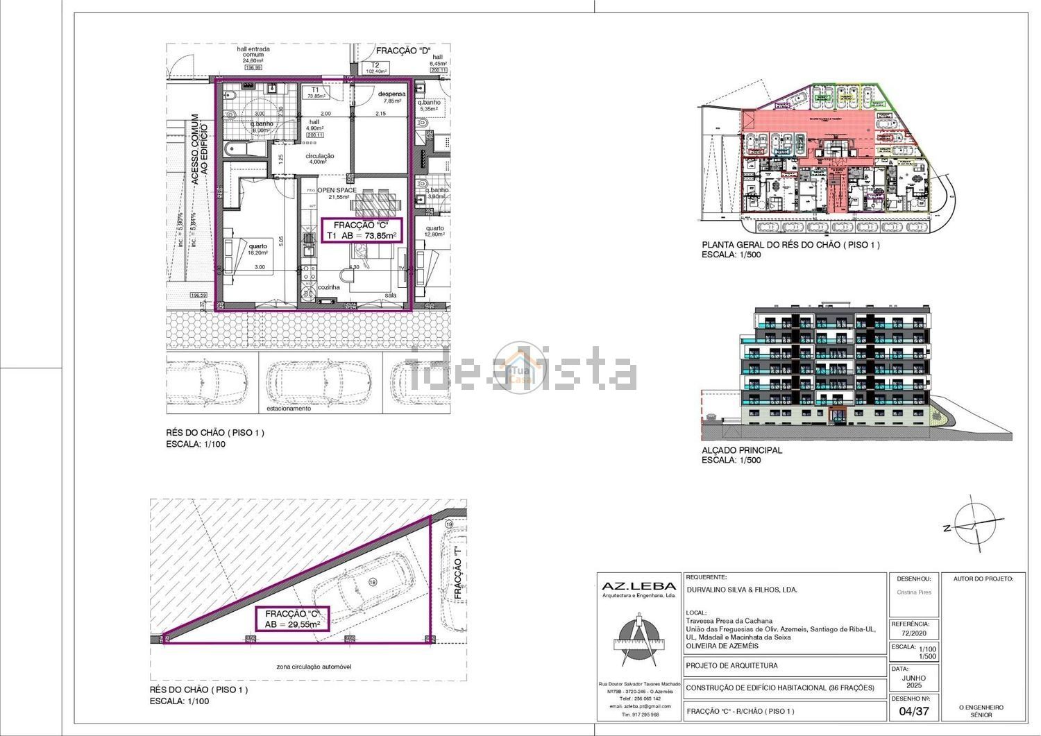 公寓 t1出售在 Centro de Oliveira de Azeméis - 平面图