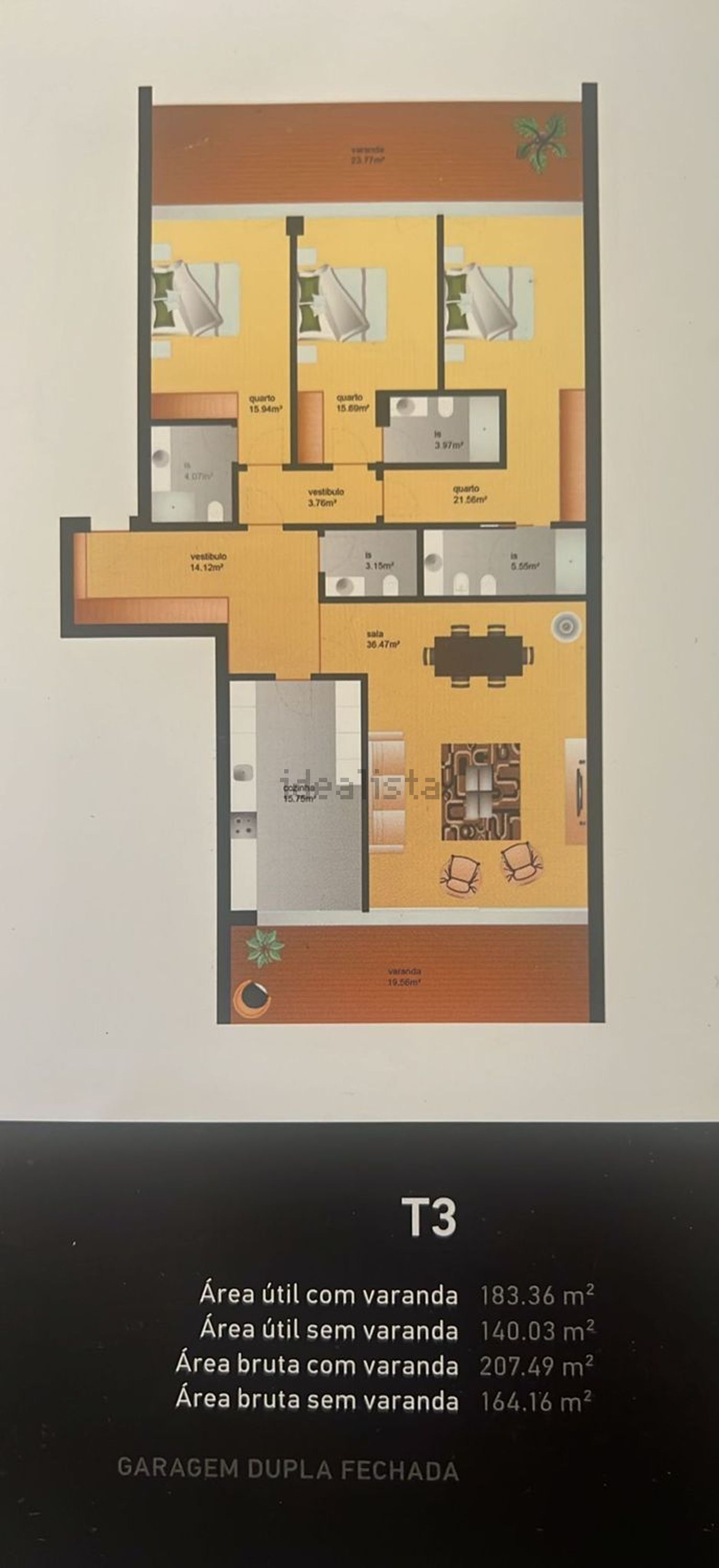 公寓 t3出售在 Quinta da Portela, 3030 -481 - 平面图