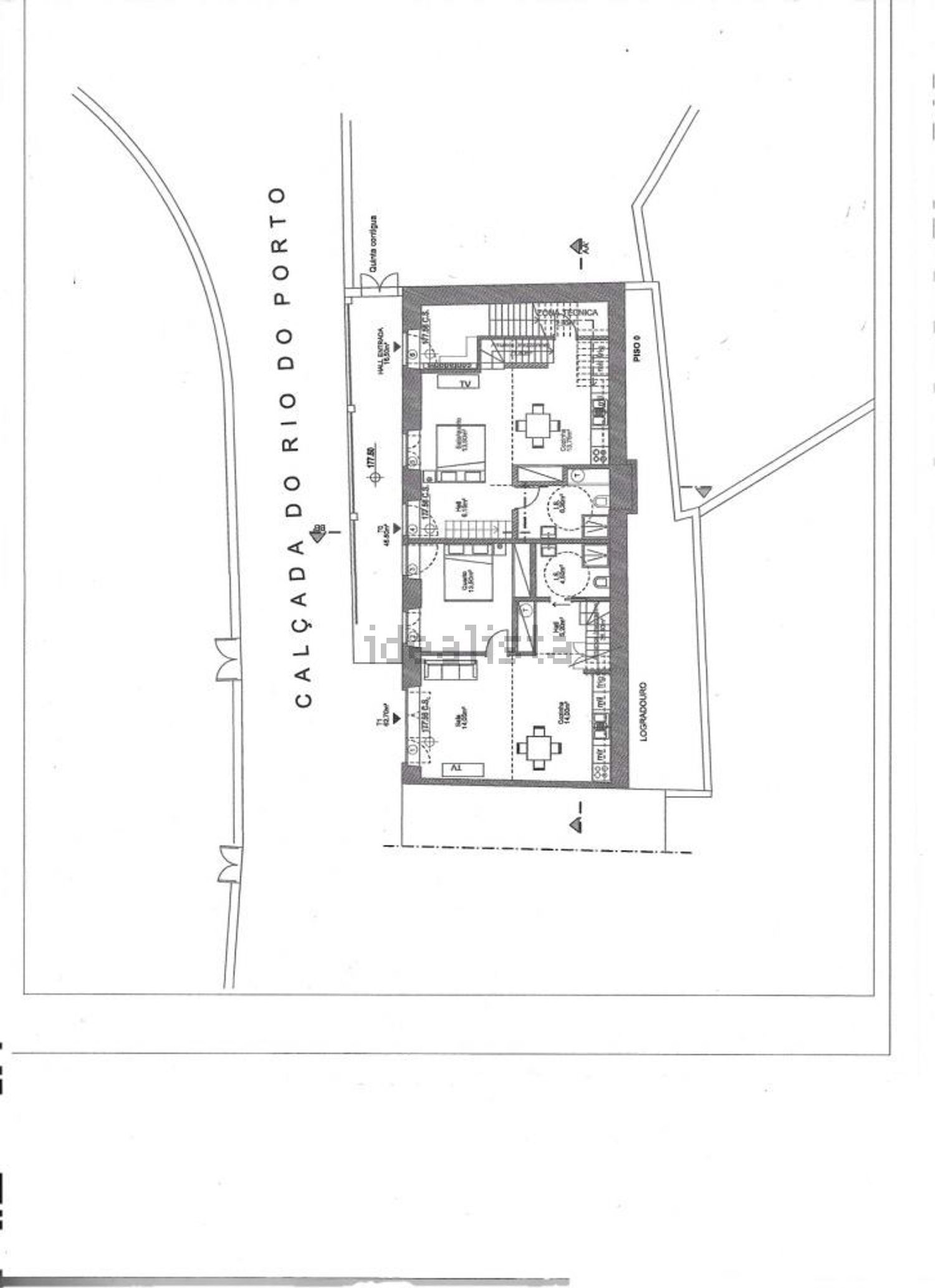 出租公寓 t1在 Calçada Rio do Porto - 平面图
