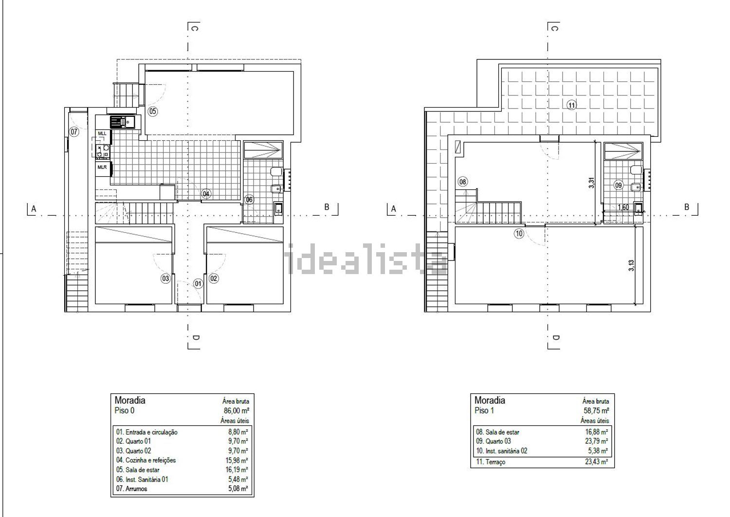 小楼房或独栋别墅出售在Rua da Bela Vista - 平面图
