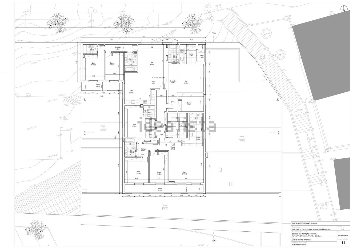 公寓 t3出售在 Ramada e Caneças - 平面图