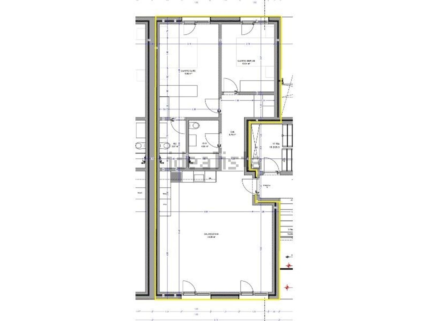 公寓 t2出售在 Porta Nova - Colinas da Boavista - 平面图