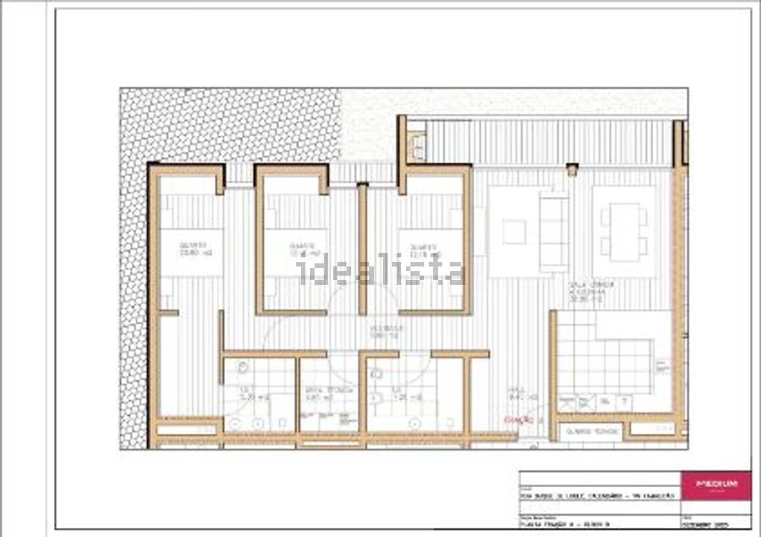 公寓 t3出售在Rua Duque de Loulé, 17 - 平面图