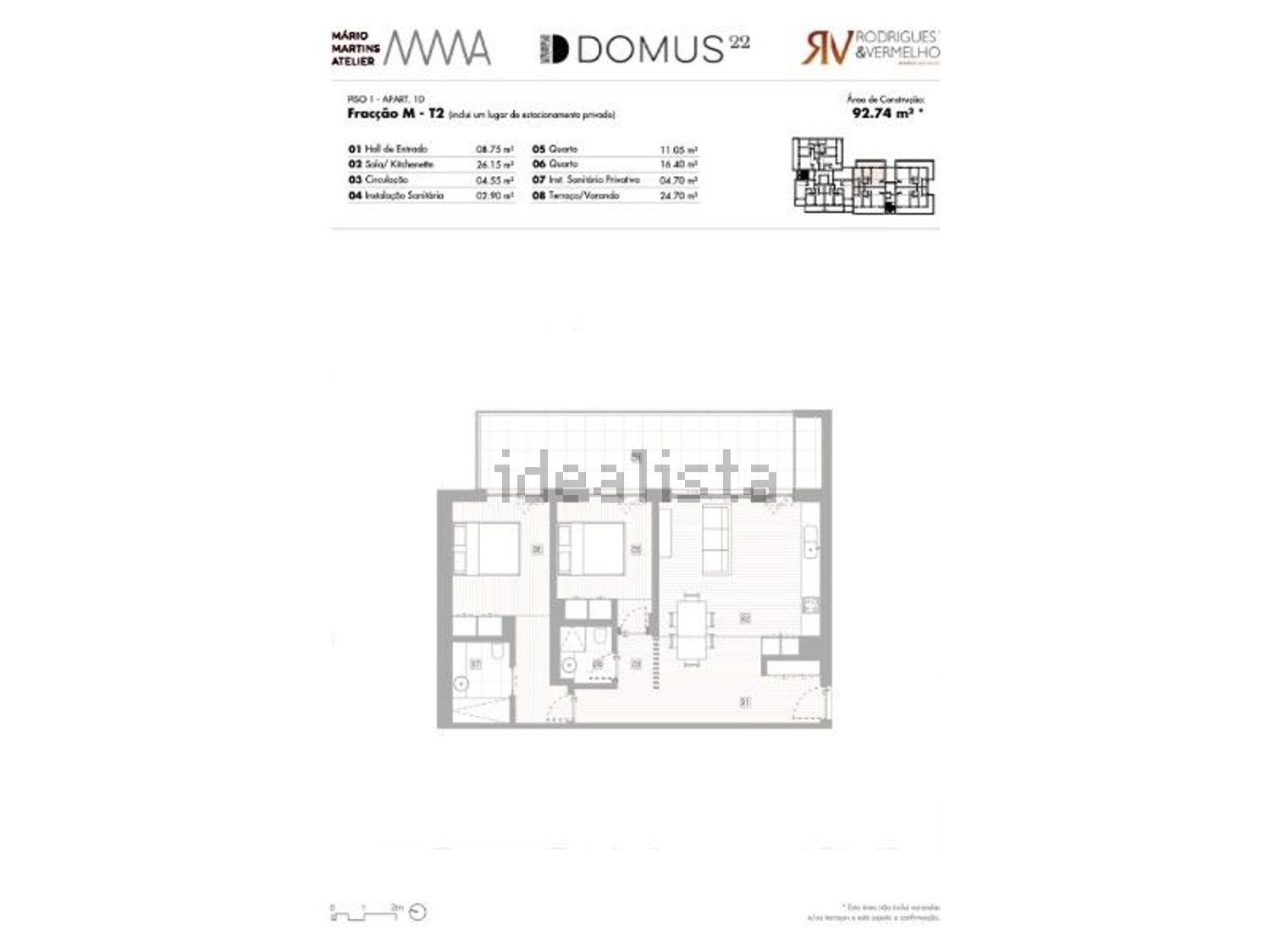 公寓 t2出售在Rua Jose Manuel Paula Franco - 平面图