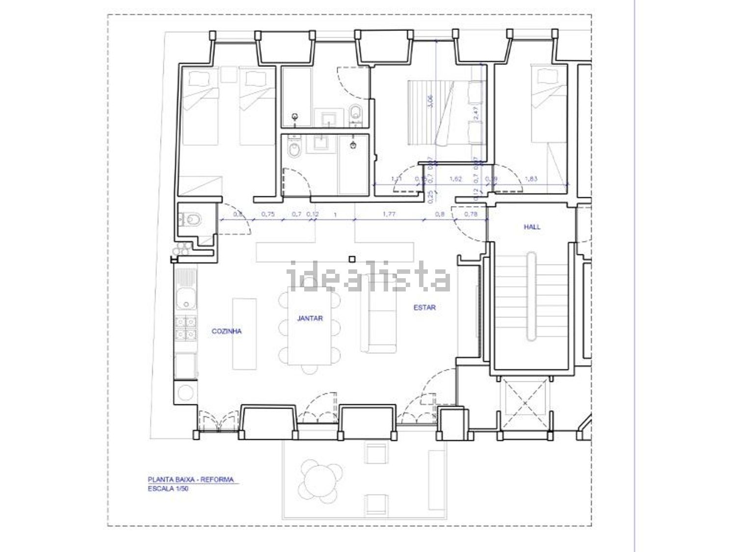 出租公寓 t2在 Av. da Liberdade - Marquês de Pombal - 平面图