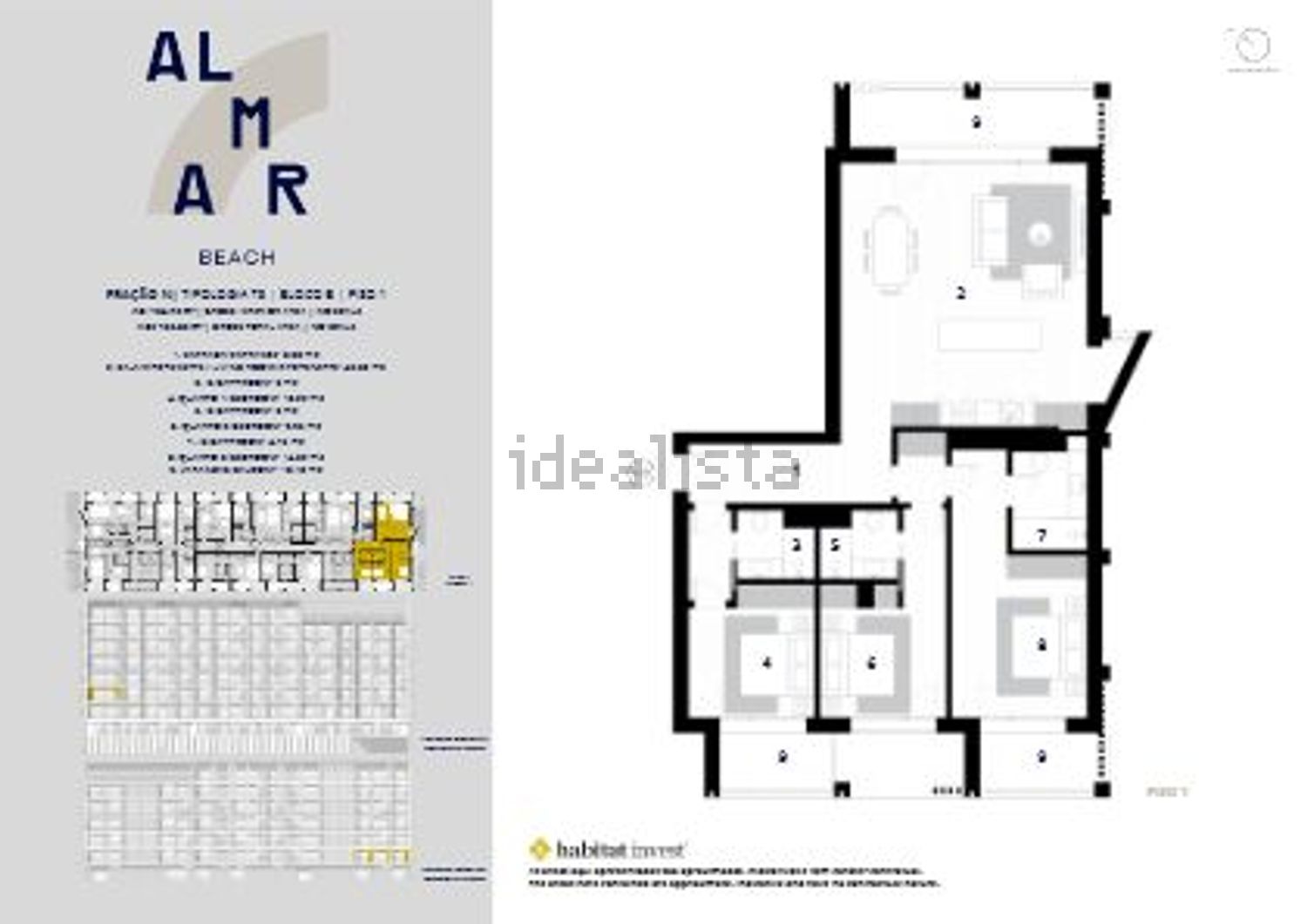 公寓 t3出售在Alameda de Guerra Junqueiro s/n - 平面图