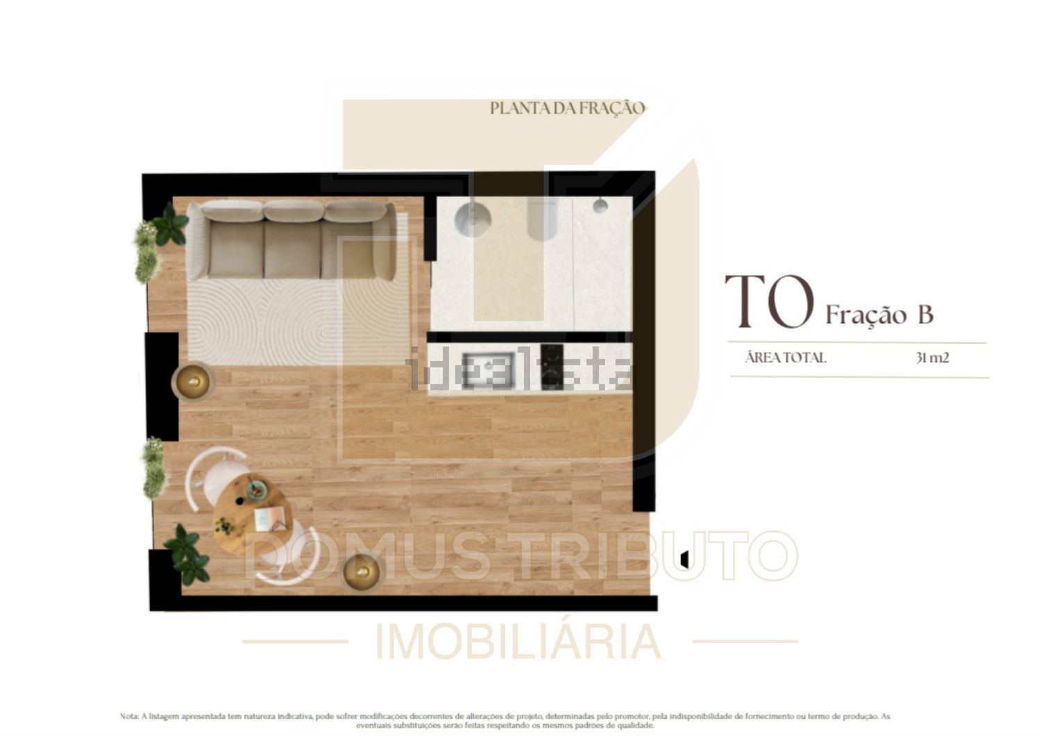 T0（单人公寓）出售在 Centro Histórico de Leça - 平面图