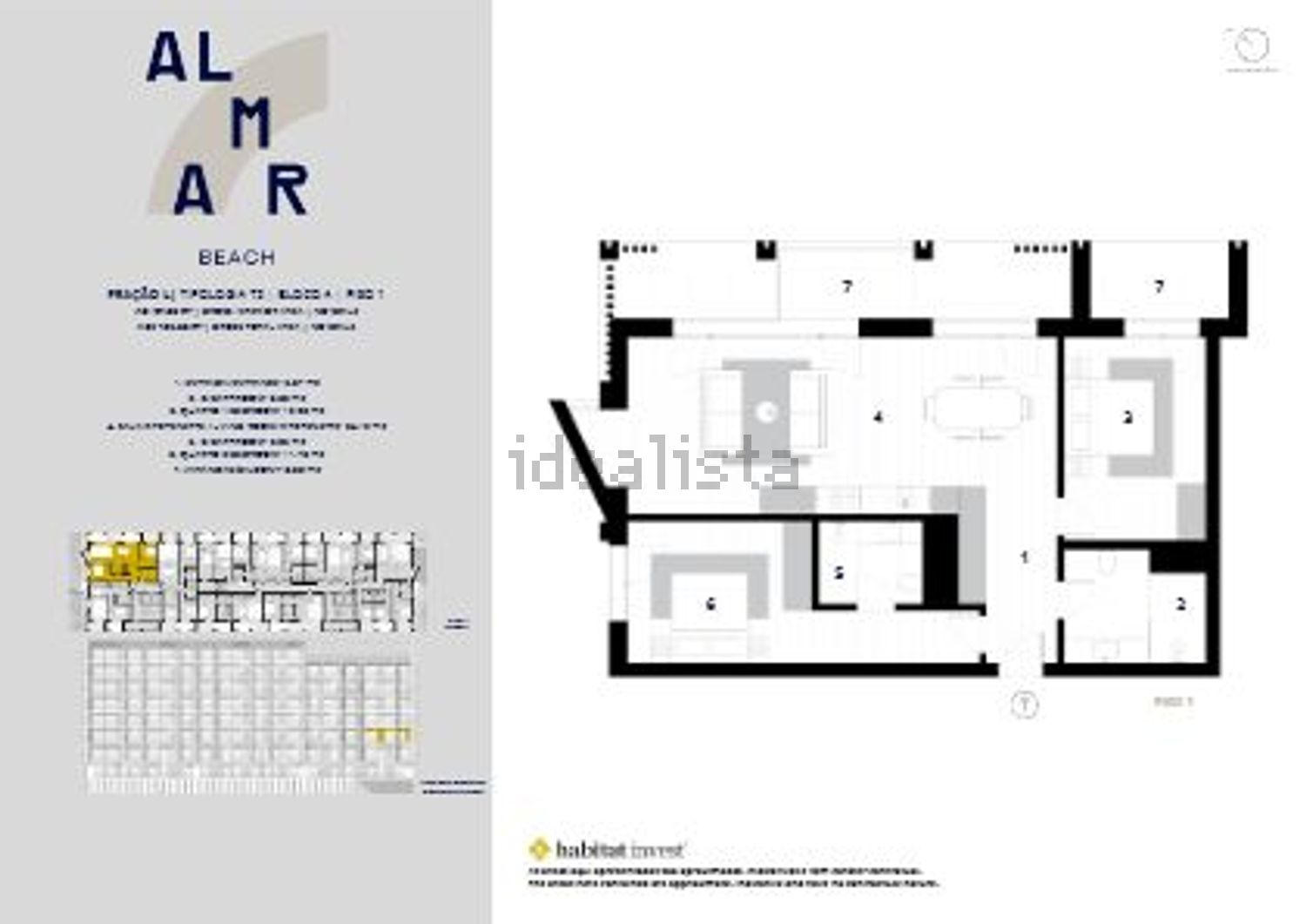 公寓 t3出售在Alameda de Guerra Junqueiro s/n - 平面图
