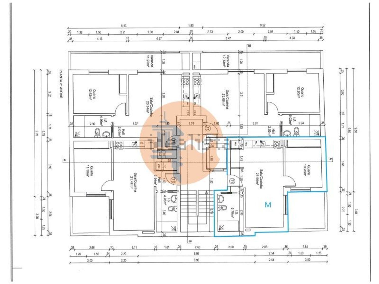 公寓 t1出售在 Vila Real de Santo António - 平面图