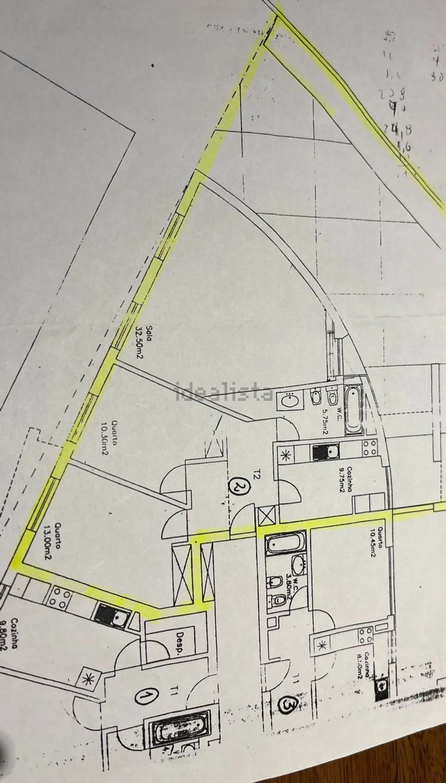 出租公寓 t2在Avenida da Beira-Mar - 平面图