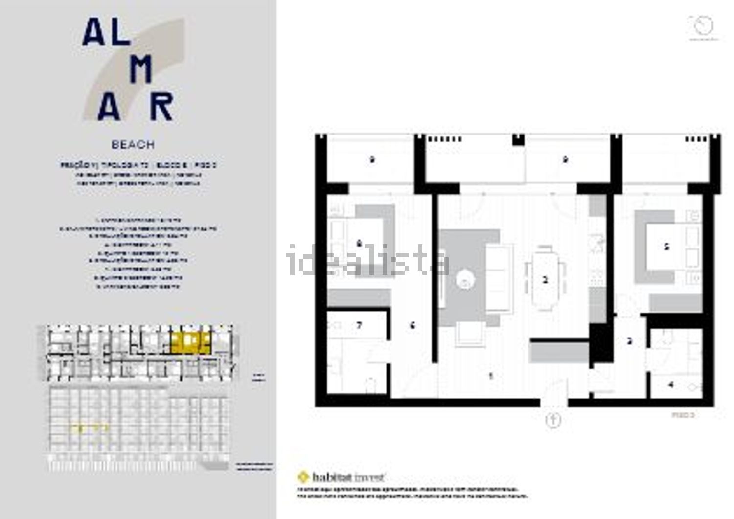 公寓 t3出售在Alameda de Guerra Junqueiro s/n - 平面图