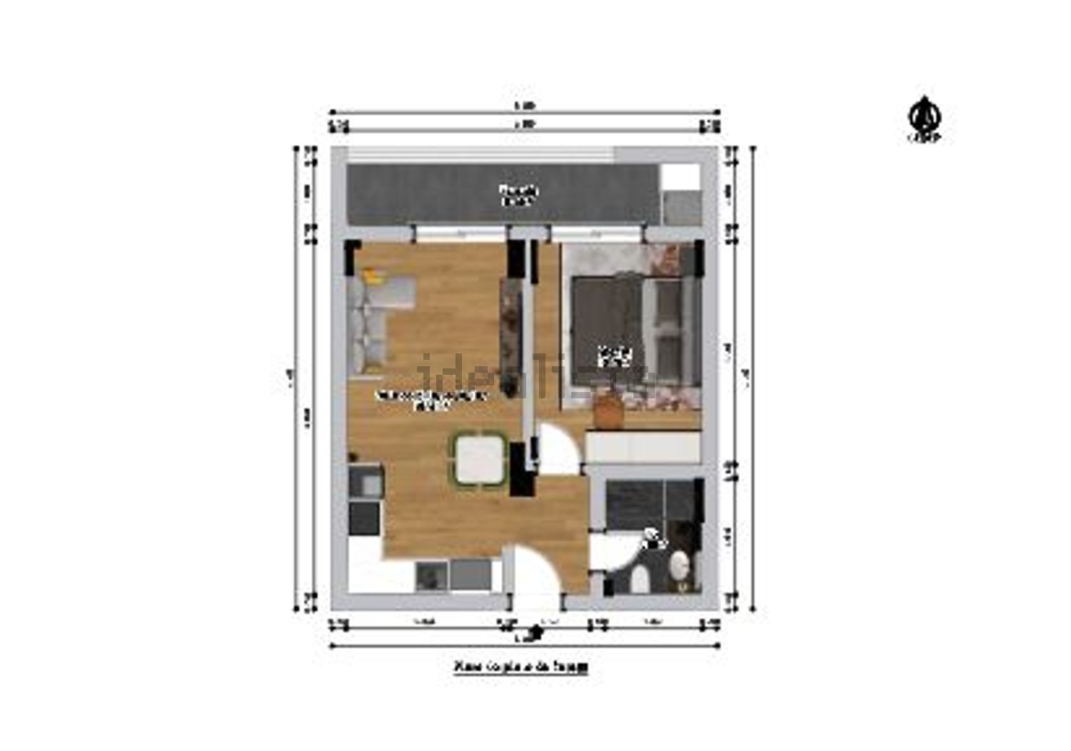 公寓 t1出售在Rua Fernando Pessoa, 4 - 平面图