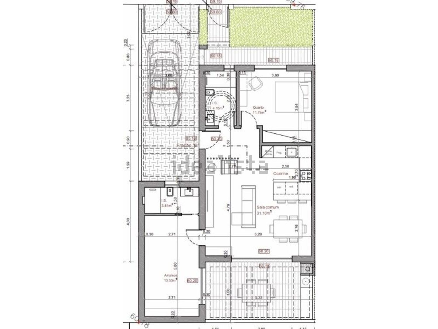 小楼房或独栋别墅出售在 Pinhal do General - 平面图