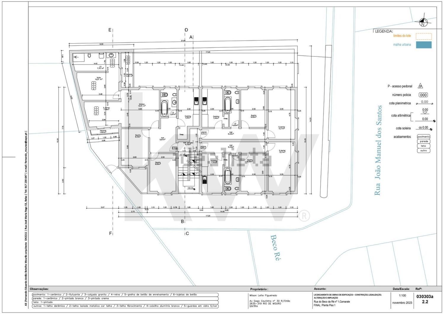 公寓 t1出售在Praça 1º de Maio, 21 a - 平面图