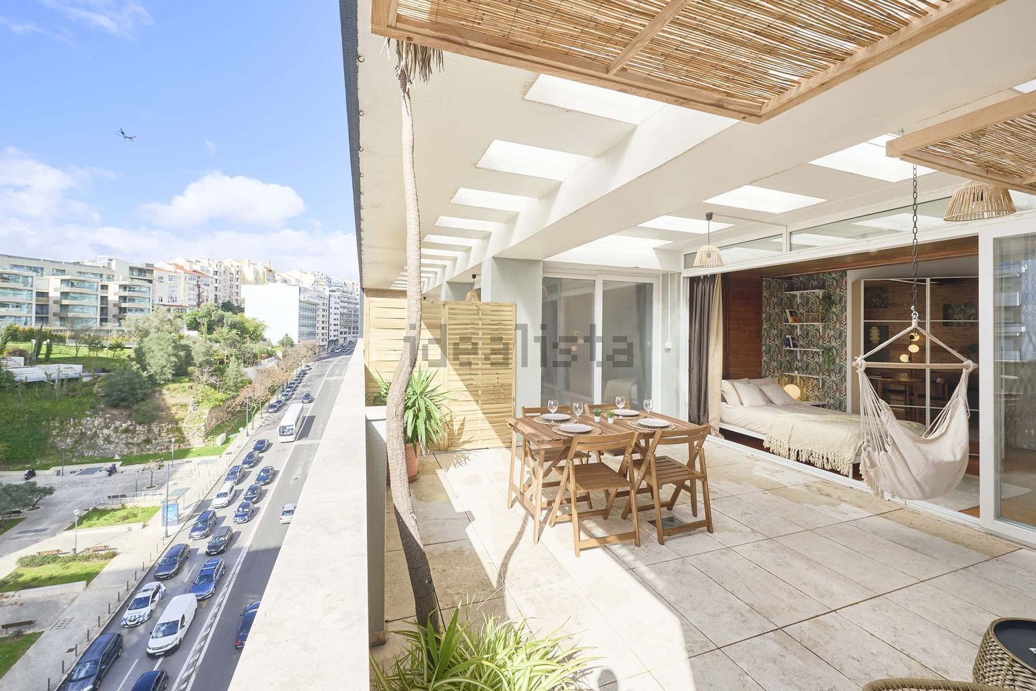 出租t0（单人公寓）在Avenida Infante Santo, 40 - 阳台