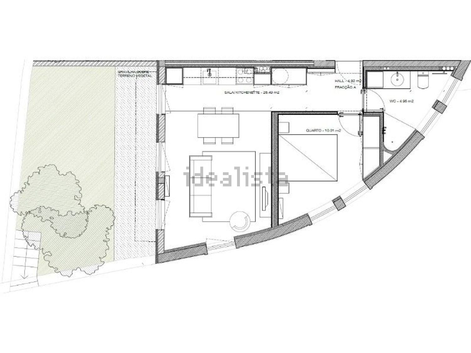 公寓 t1出售在 Hospital São João - Pólo Universitário - 平面图