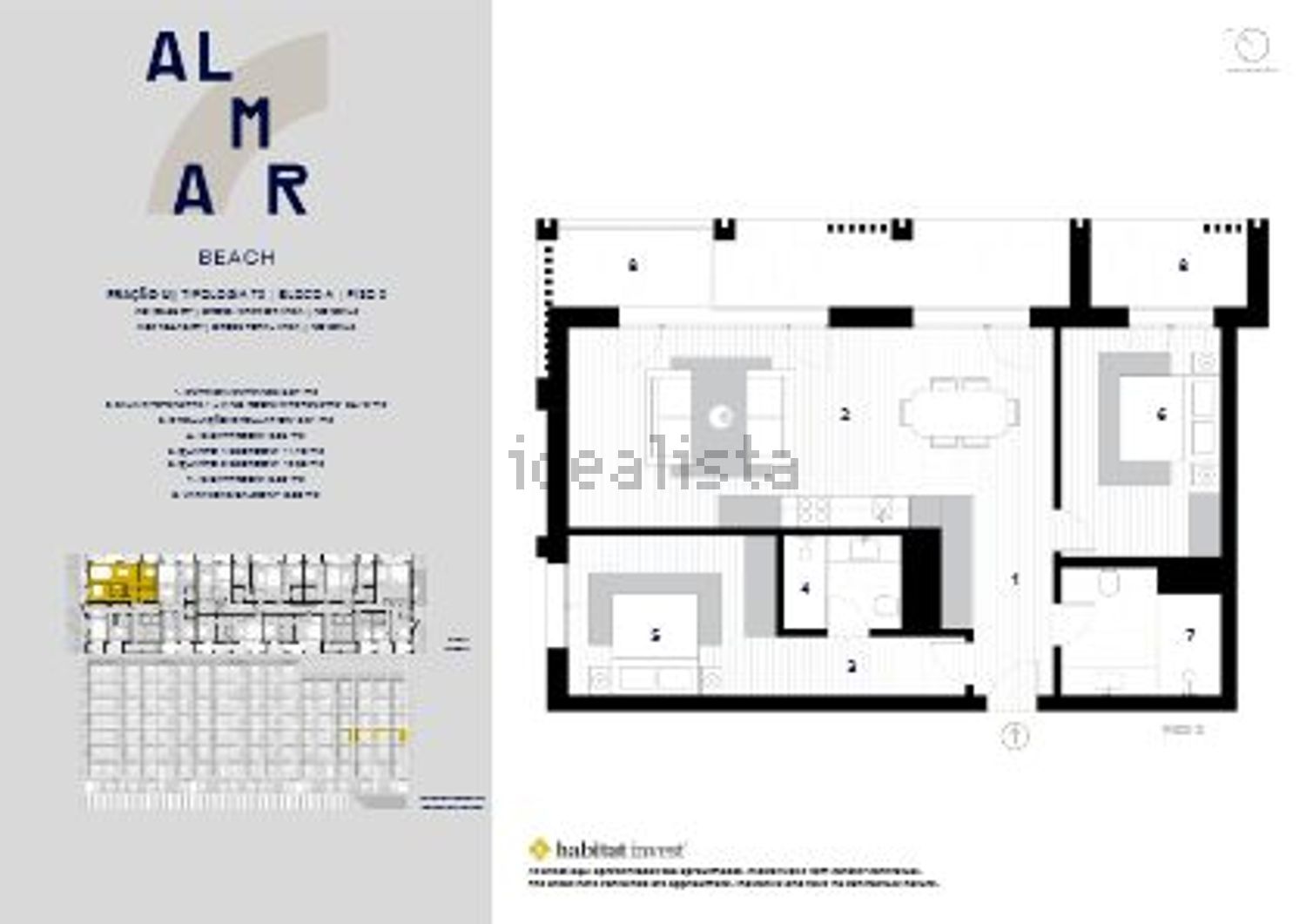 公寓 t2出售在Alameda de Guerra Junqueiro s/n - 平面图