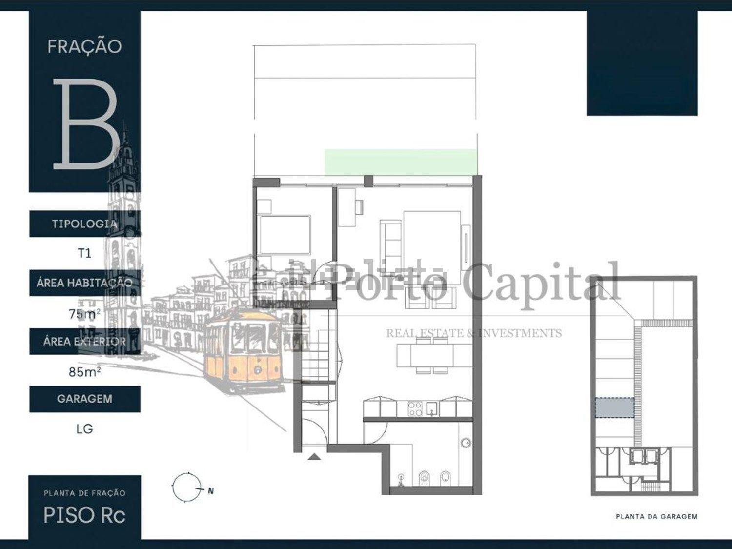 公寓 t1出售在 Matosinhos Sul - Marginal - 平面图