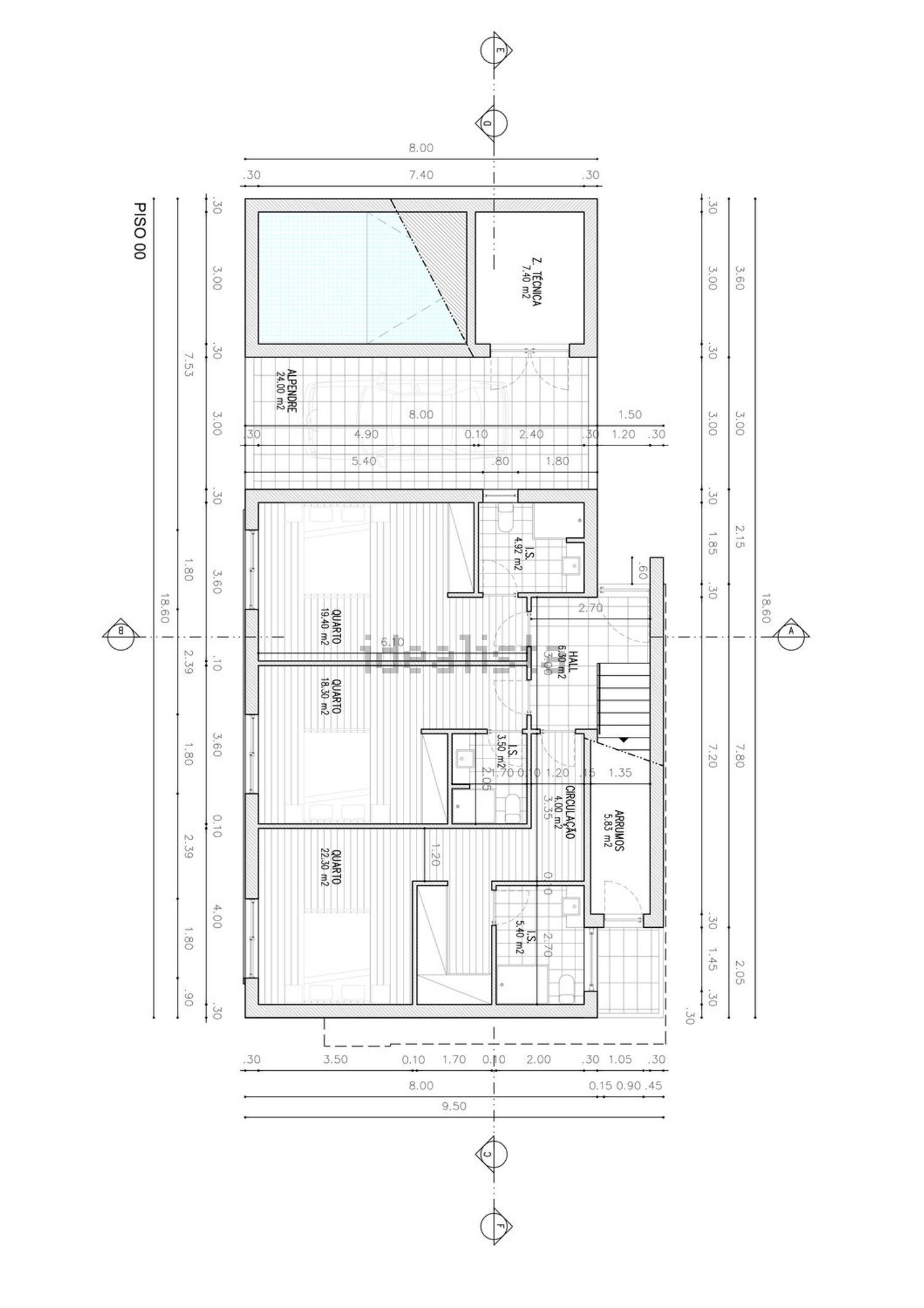 小楼房或独栋别墅出售在Estrada da Gralha - 平面图